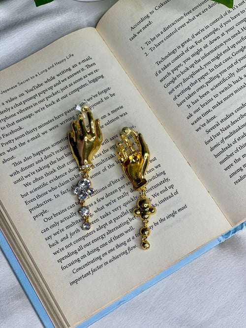 Crystal Hand Drop Earrings