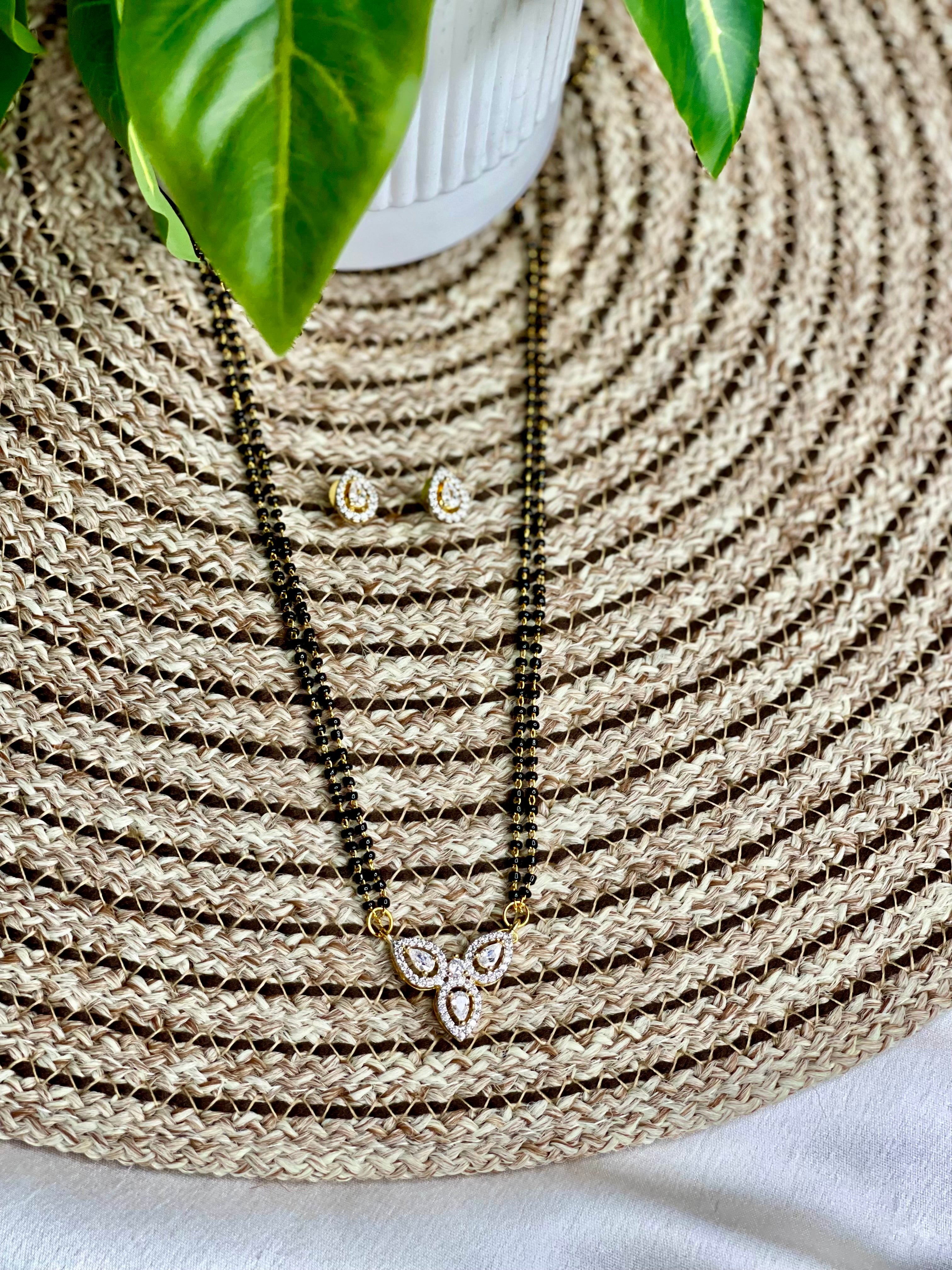 Teardrop Diamond Mangalsutra Set