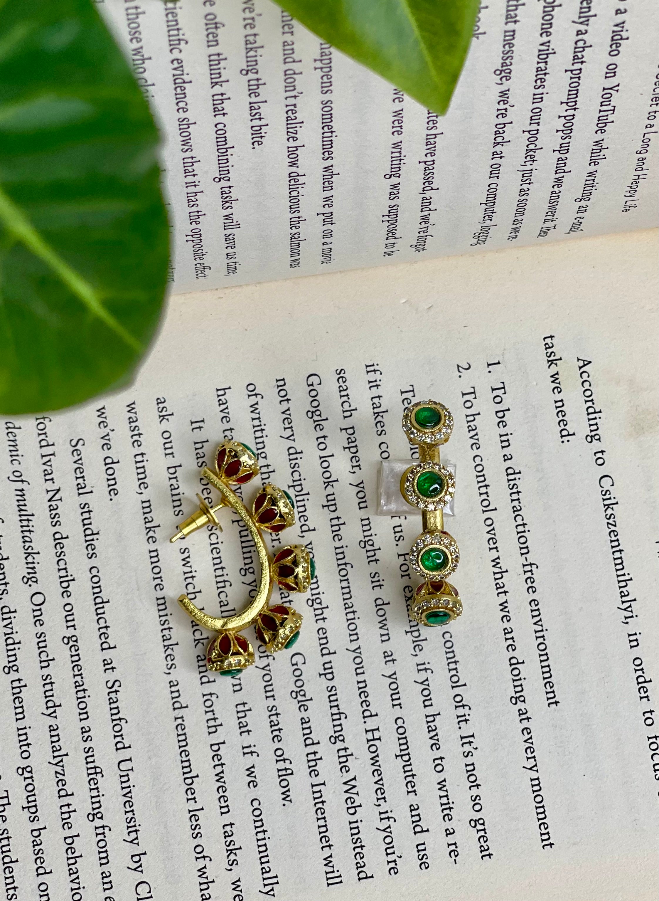 Emerald Kundan Festive Earrings