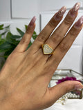 Golden Crystal Heart Ring
