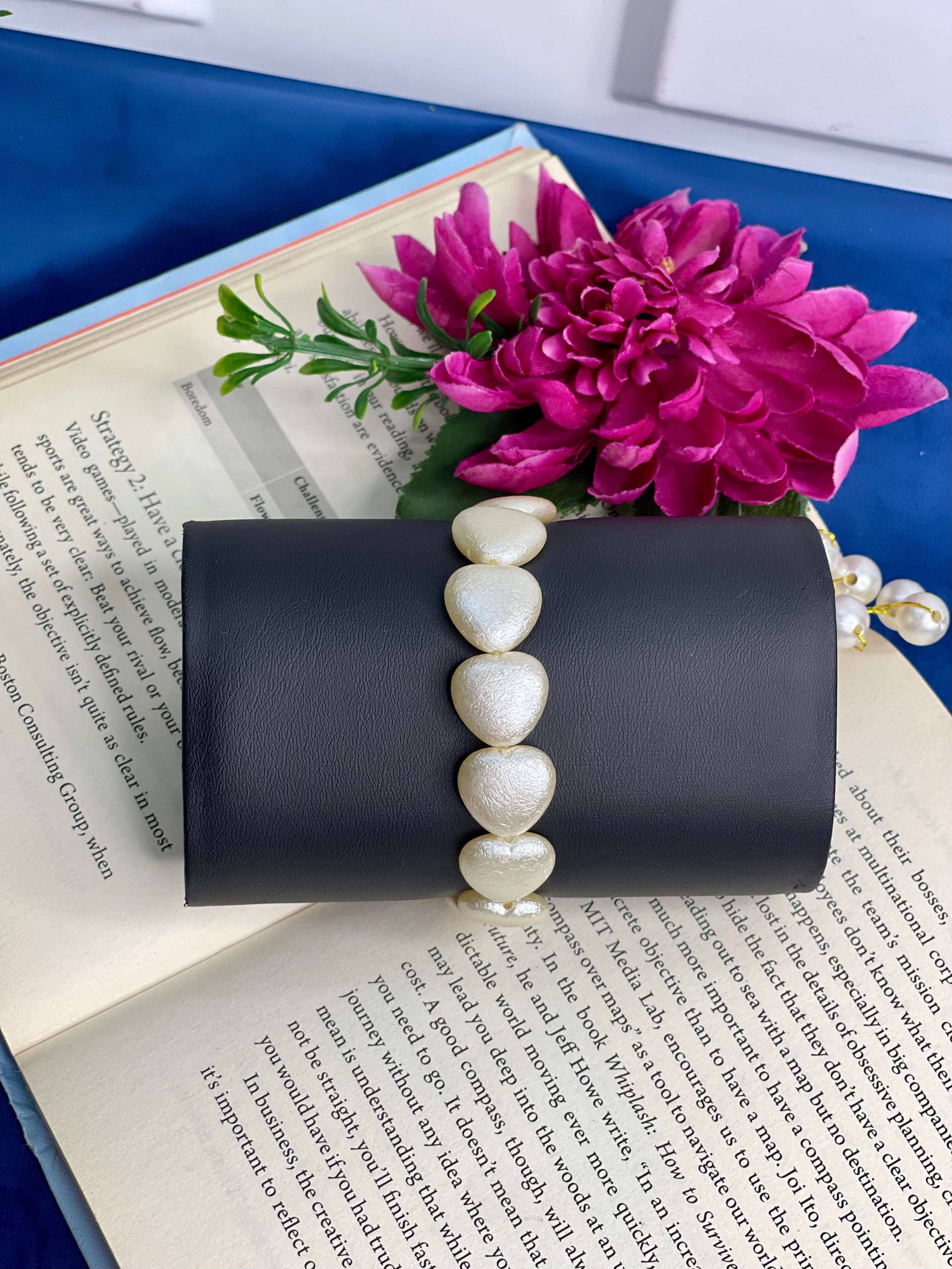 Heart Pearl Beaded Bracelet