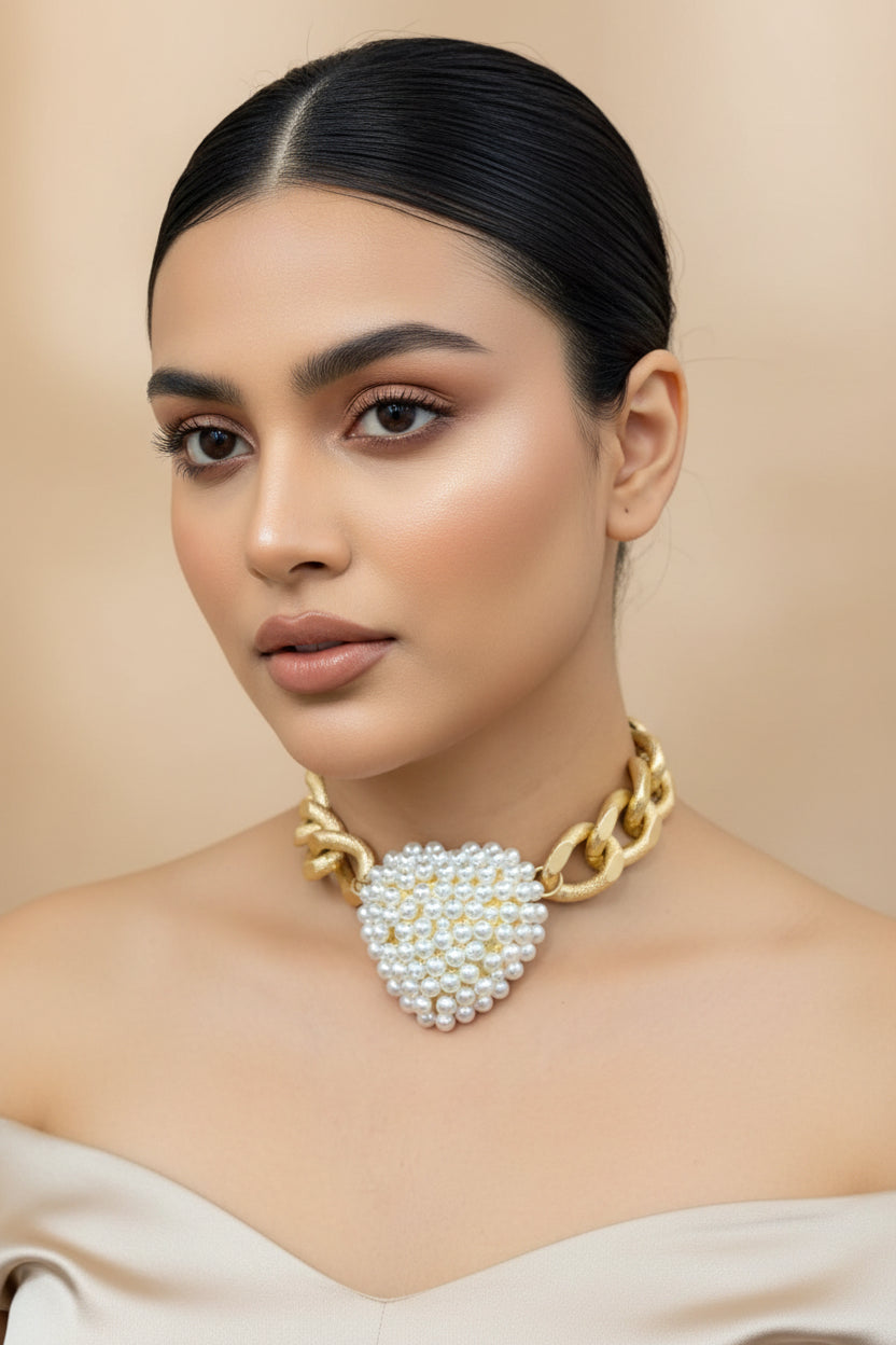 Pearl Heart Choker