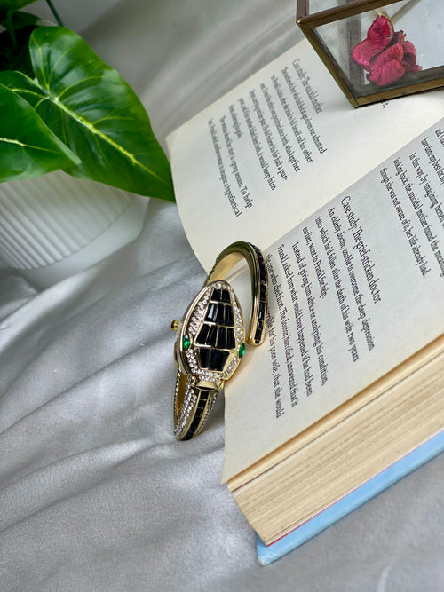 Black Snake Bracelet Watch