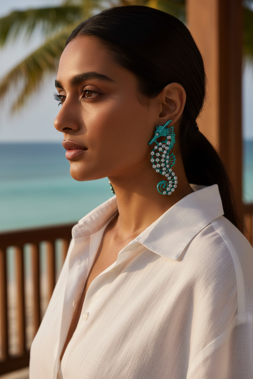 Turquoise Seahorse Earrings