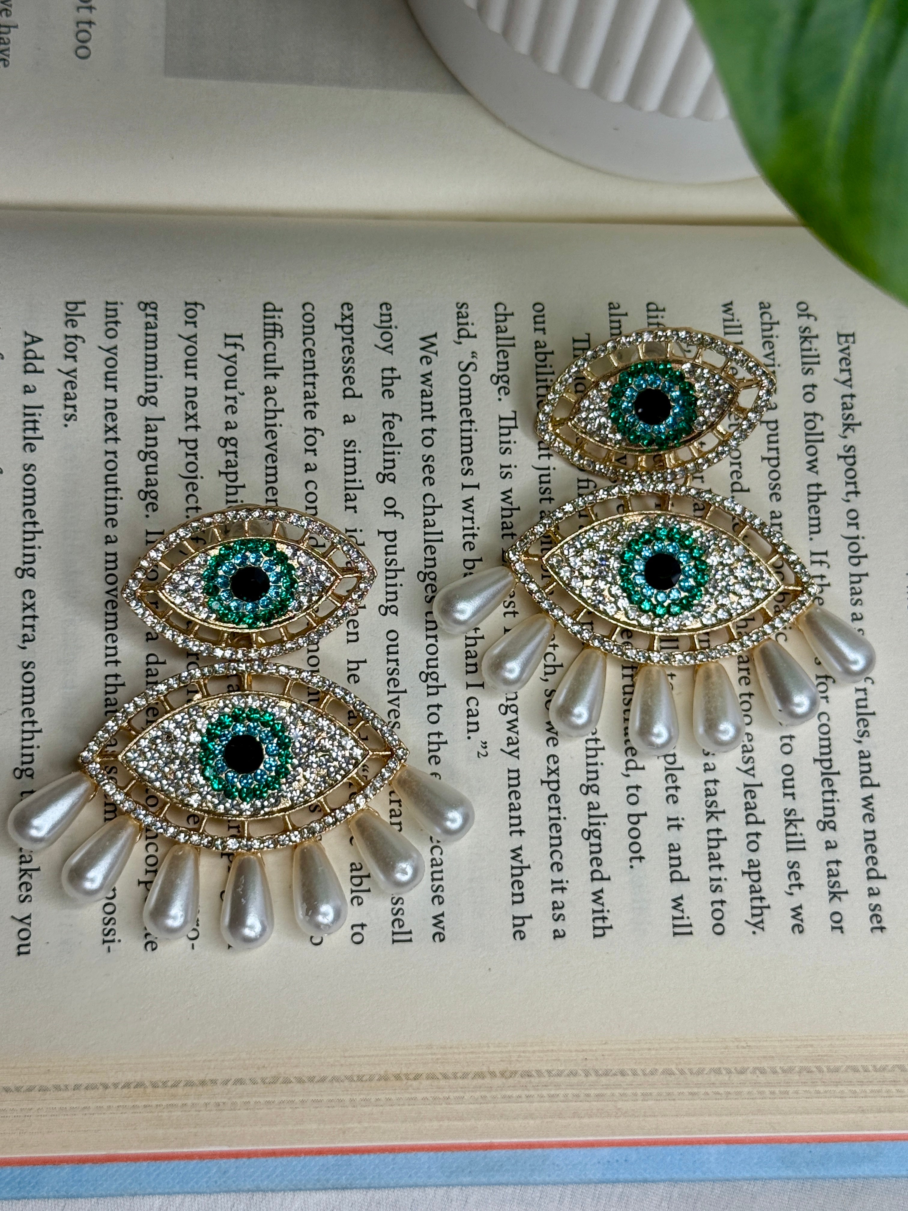 Nazar Pearl Drop Earrings
