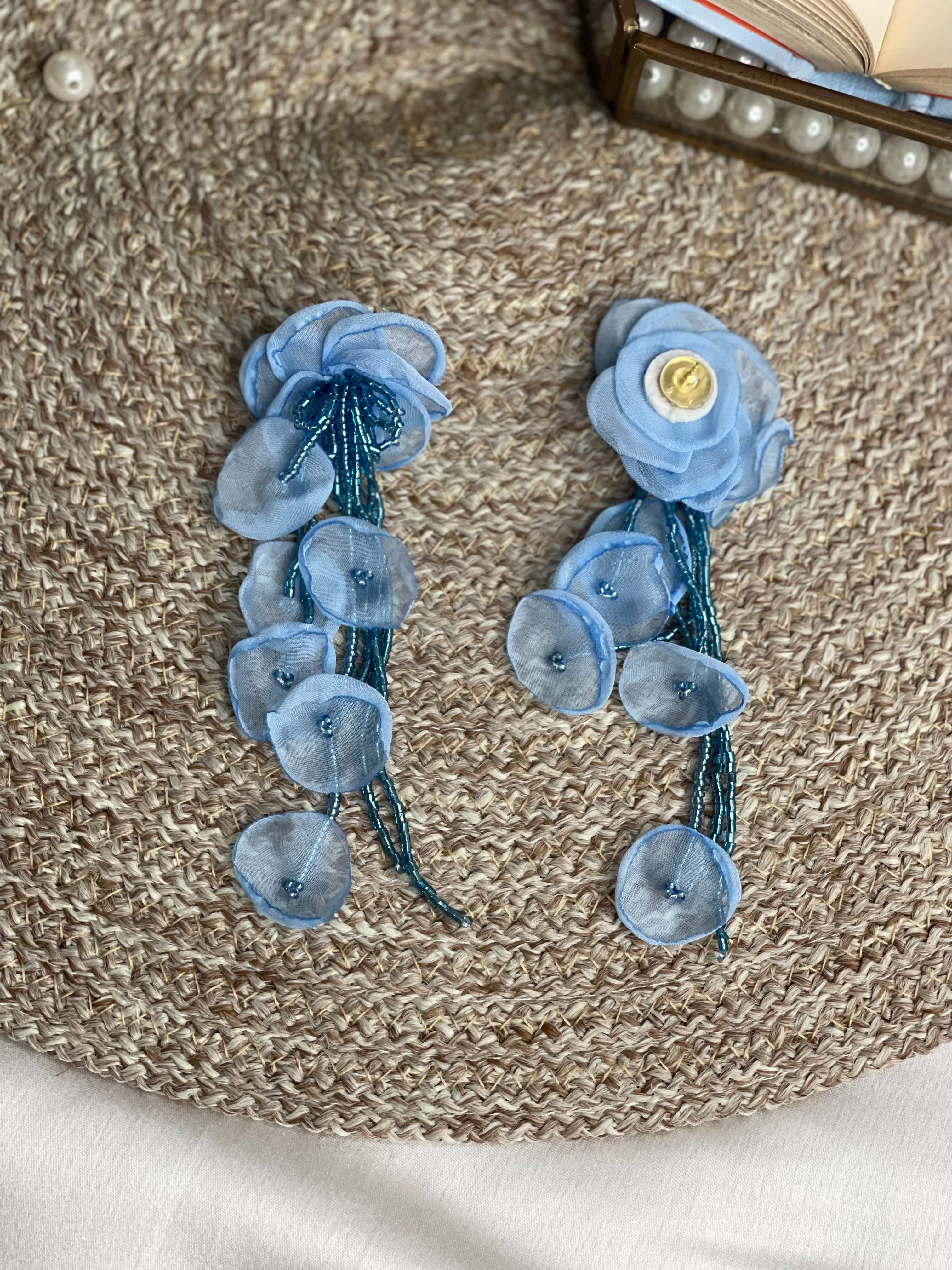 Blue Bloom Drop Earrings
