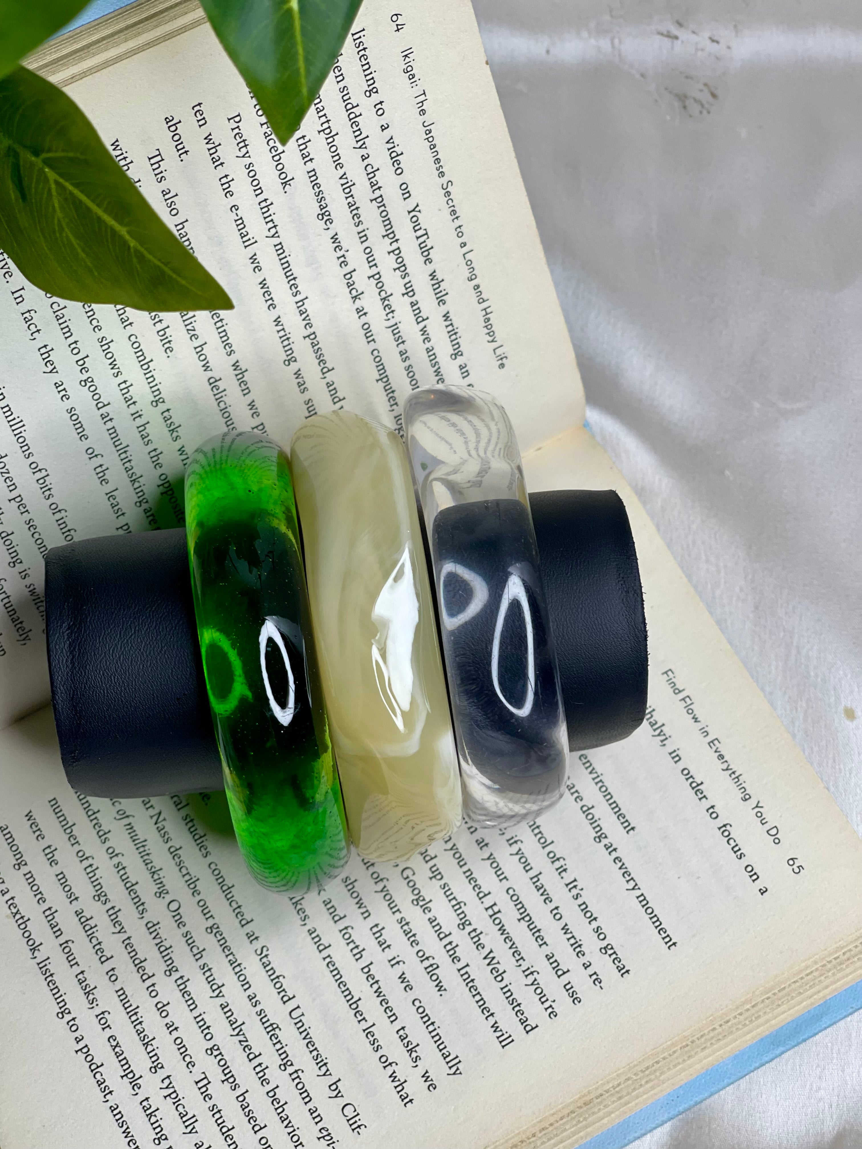 Emerald Resin Bangle