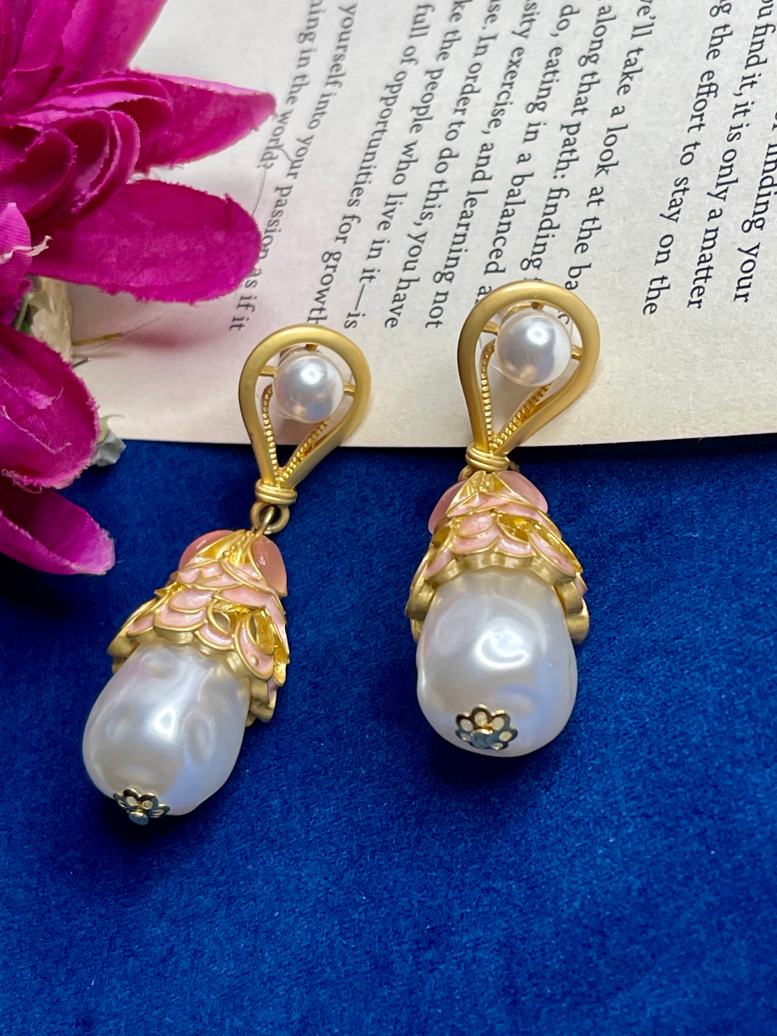 Snow Pearl Drop Earrings