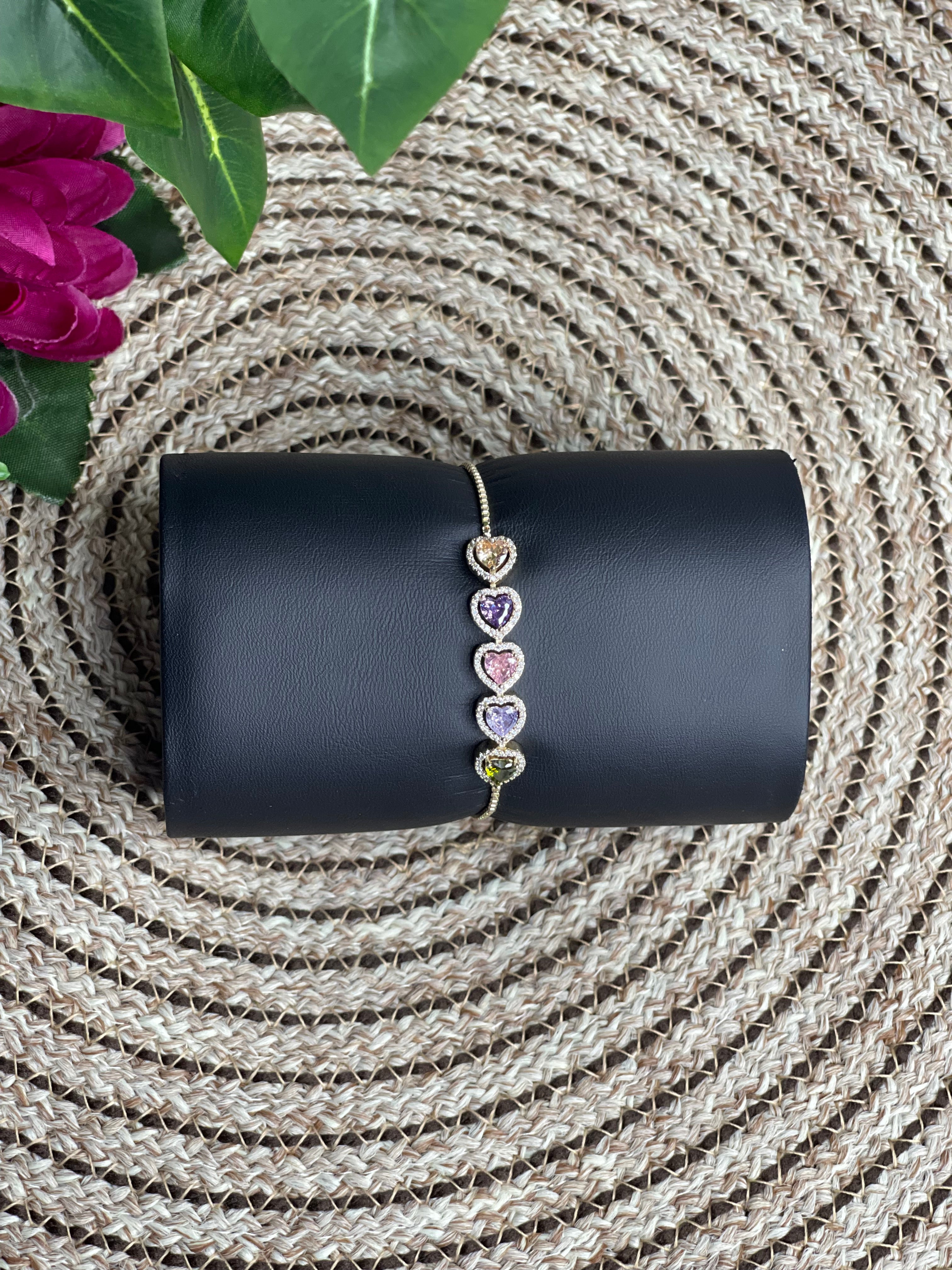 Multi Heart Anti Tarnish Tennis Bracelet