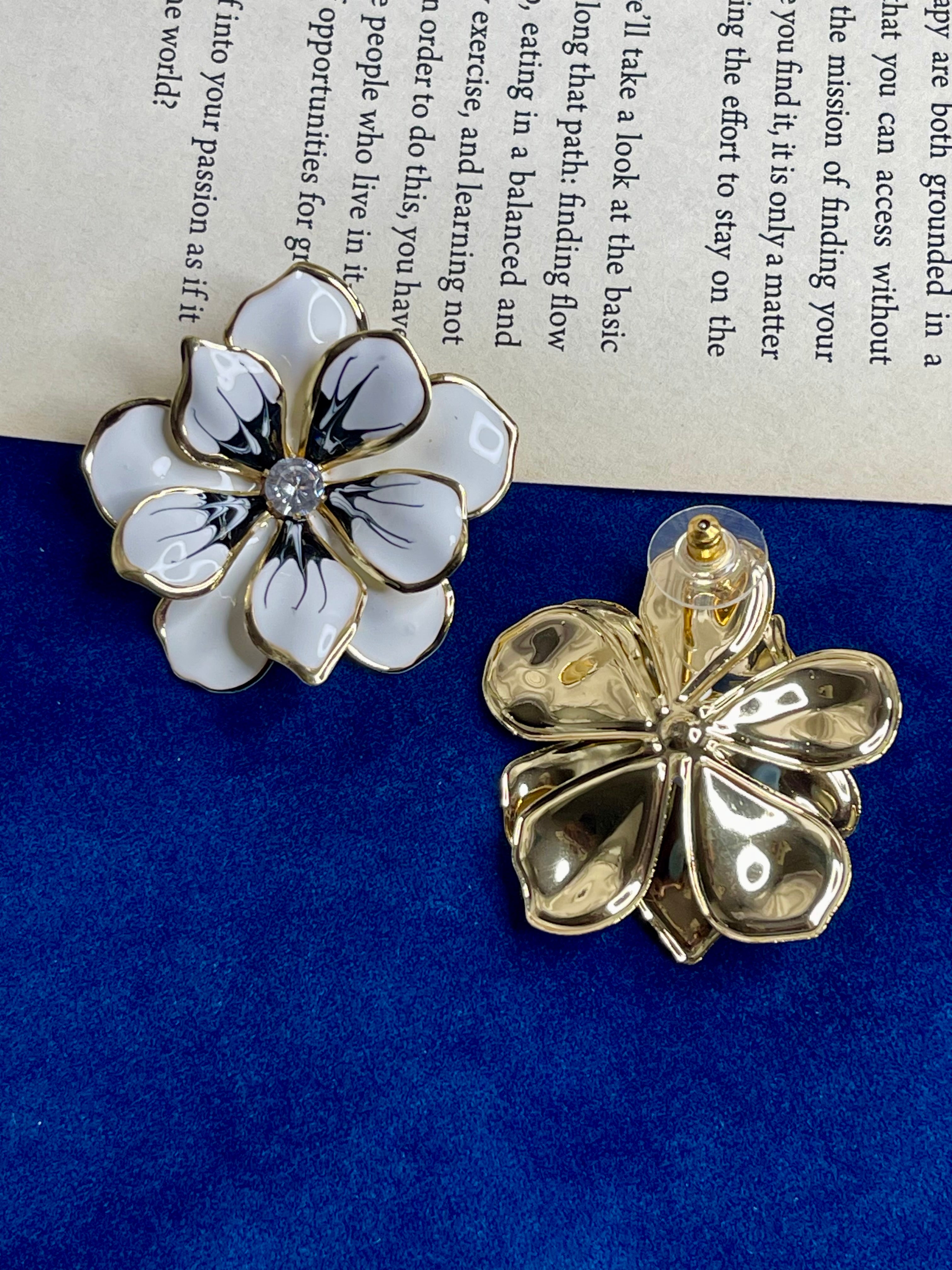 Ivory Bloom Stud Earrings