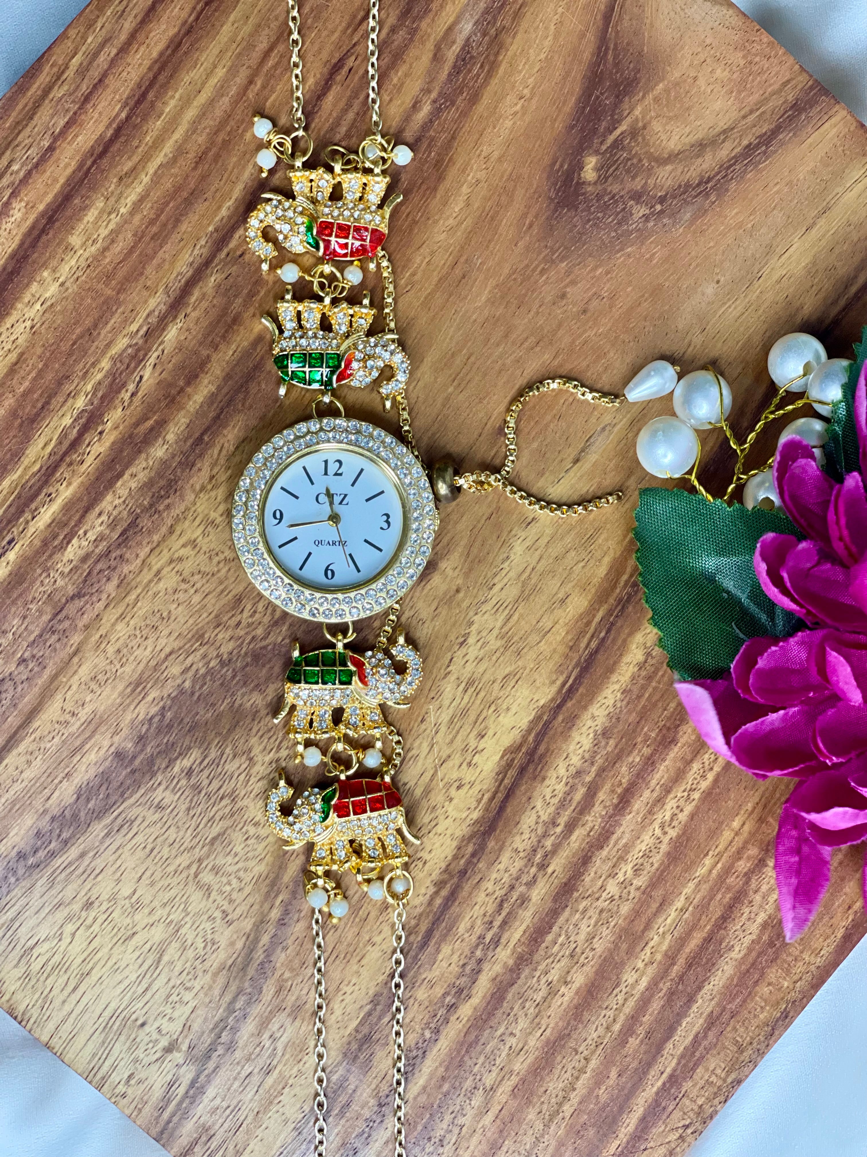 Multi Elephant Kashmiri Watch