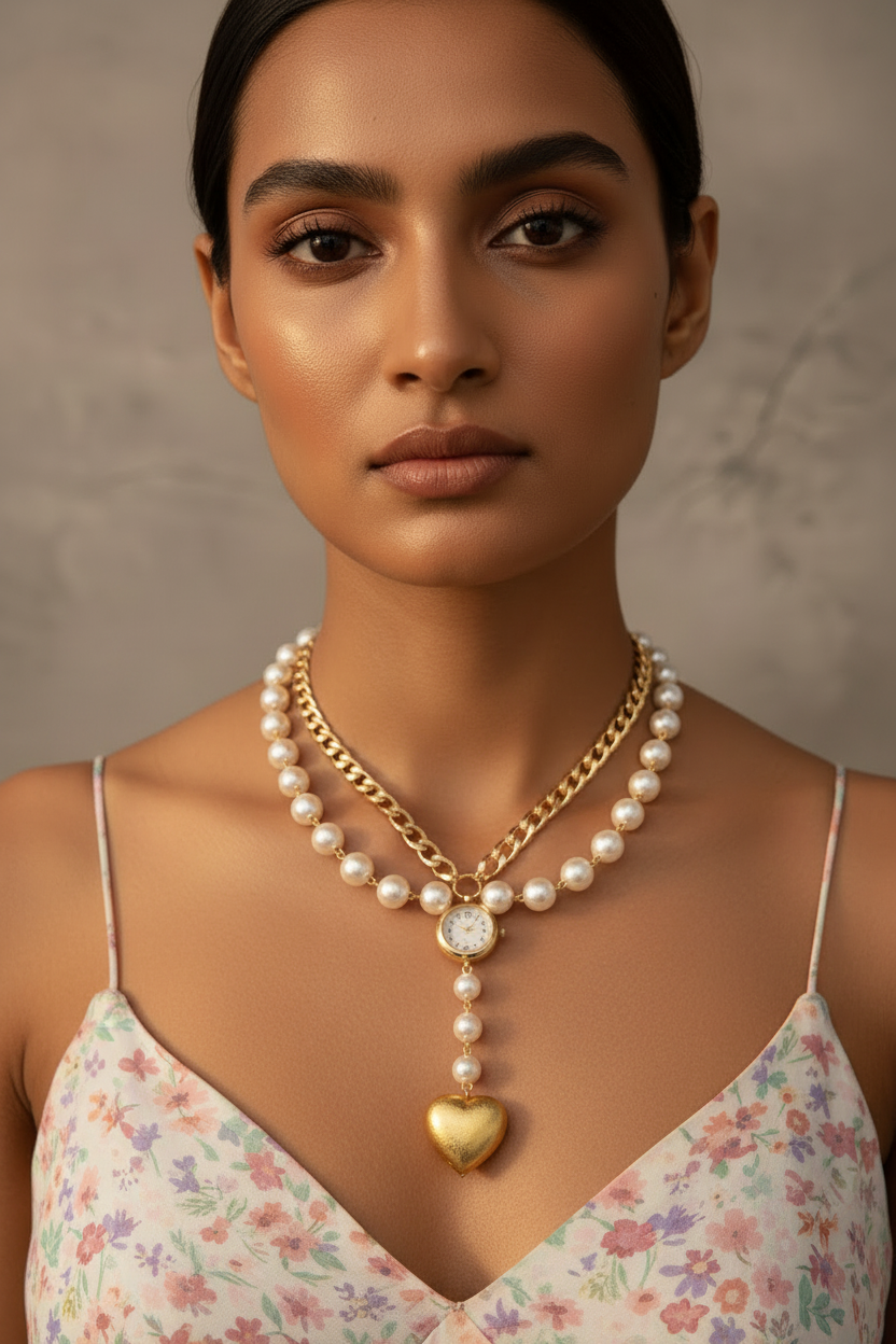 Timeless Heart Pearl Necklace