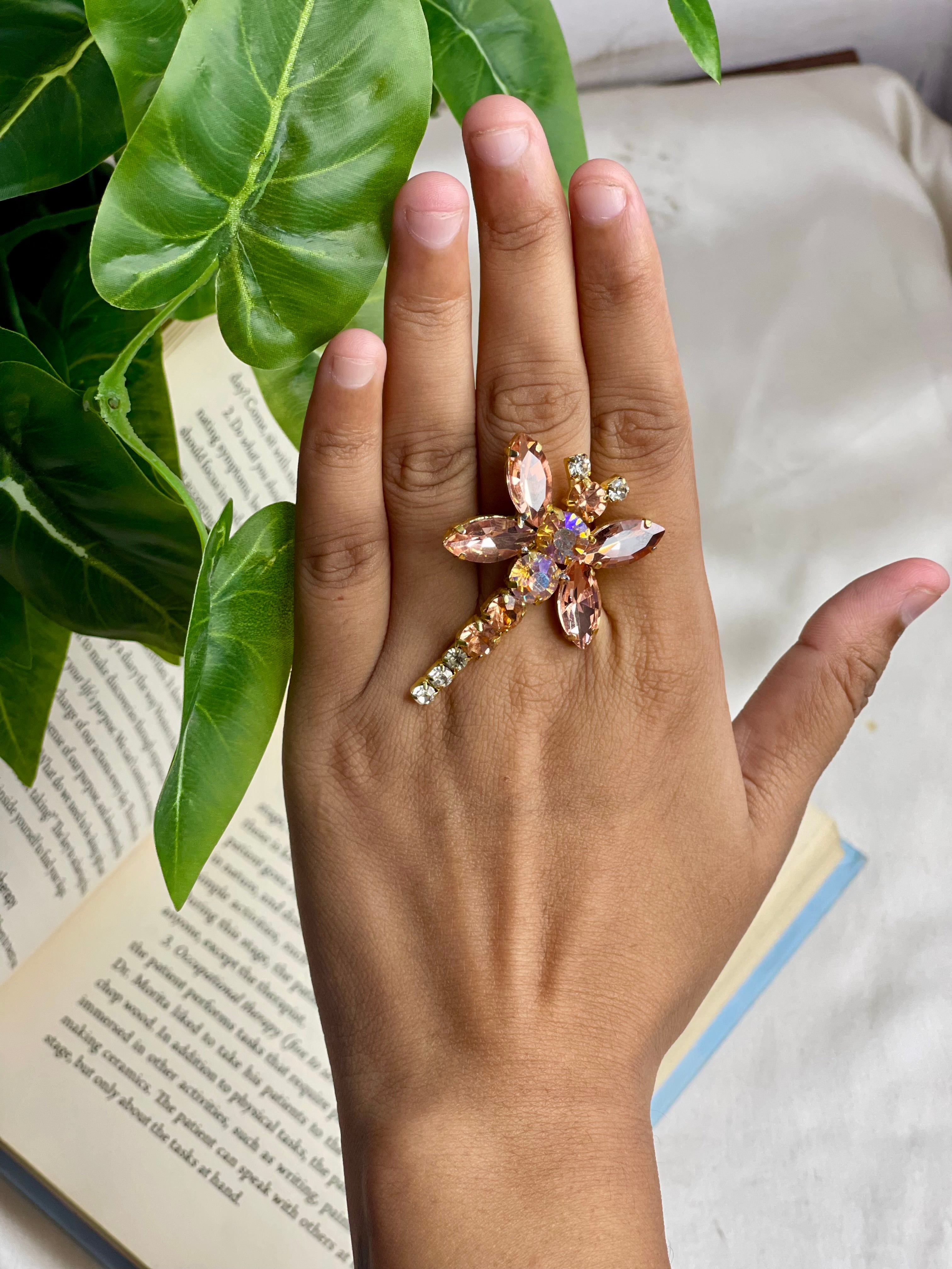 Rainbow Spark Butterfly Ring