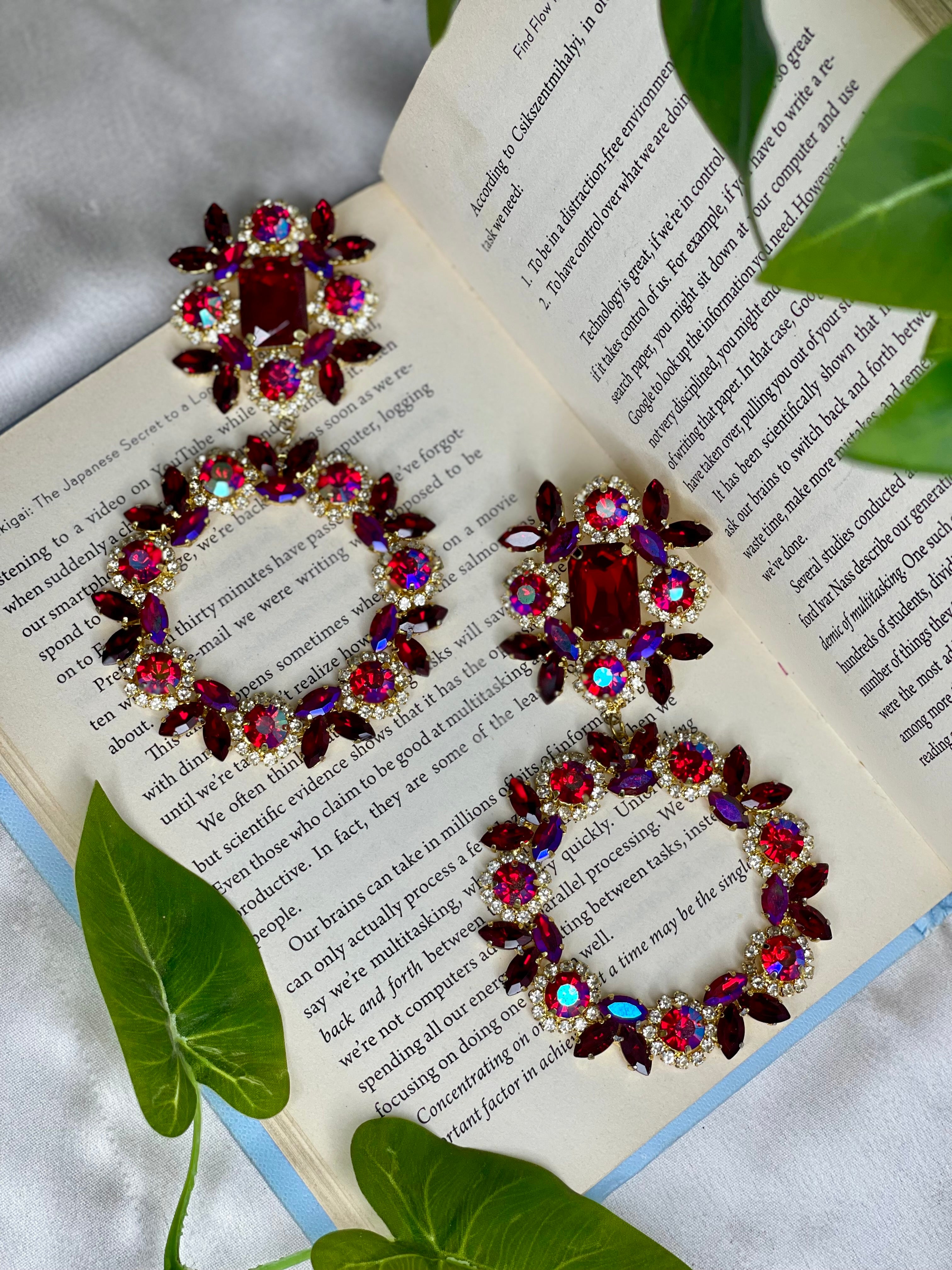 Red Shimmer Earrings