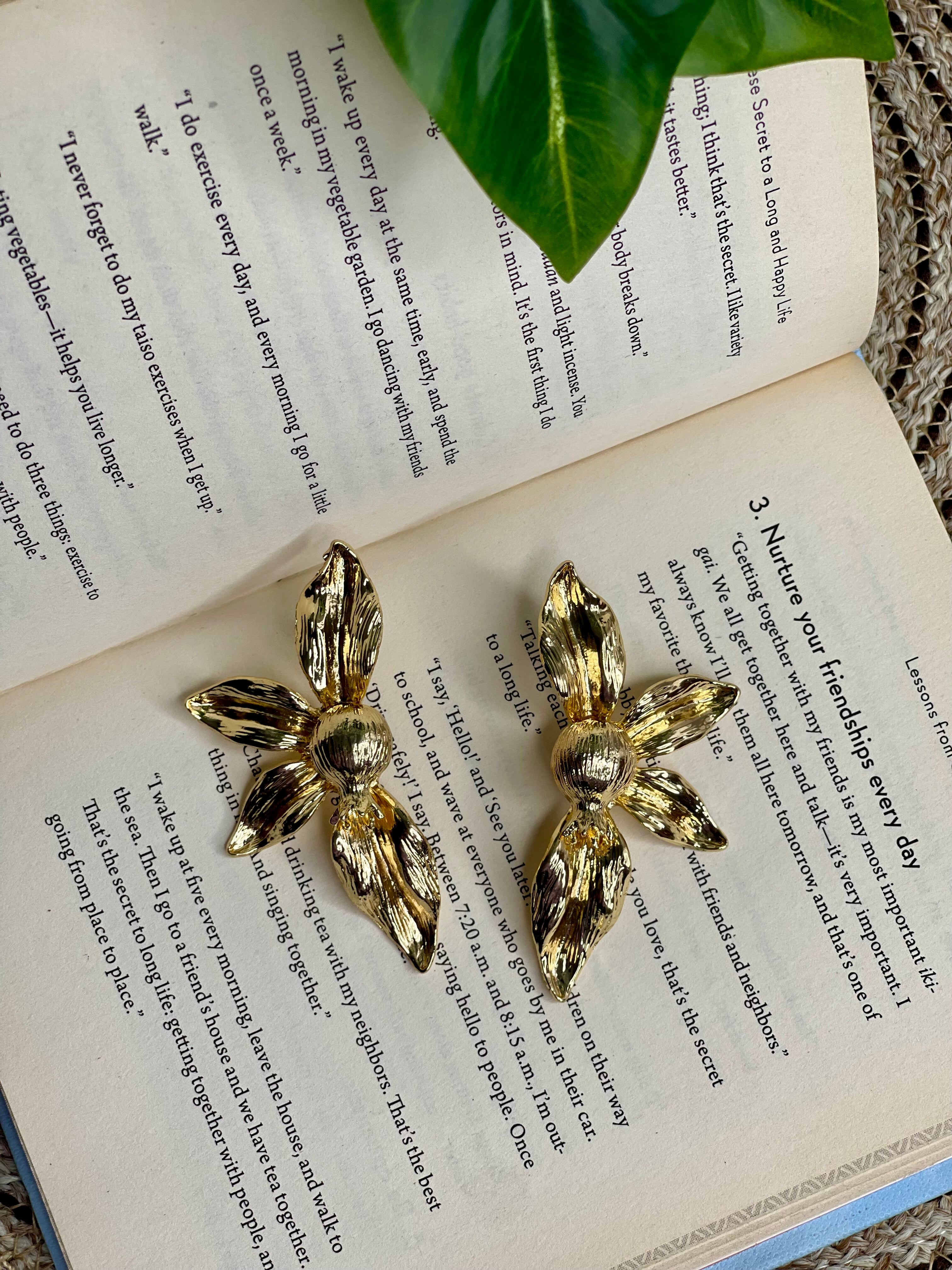 Golden Bloom Statement Earrings
