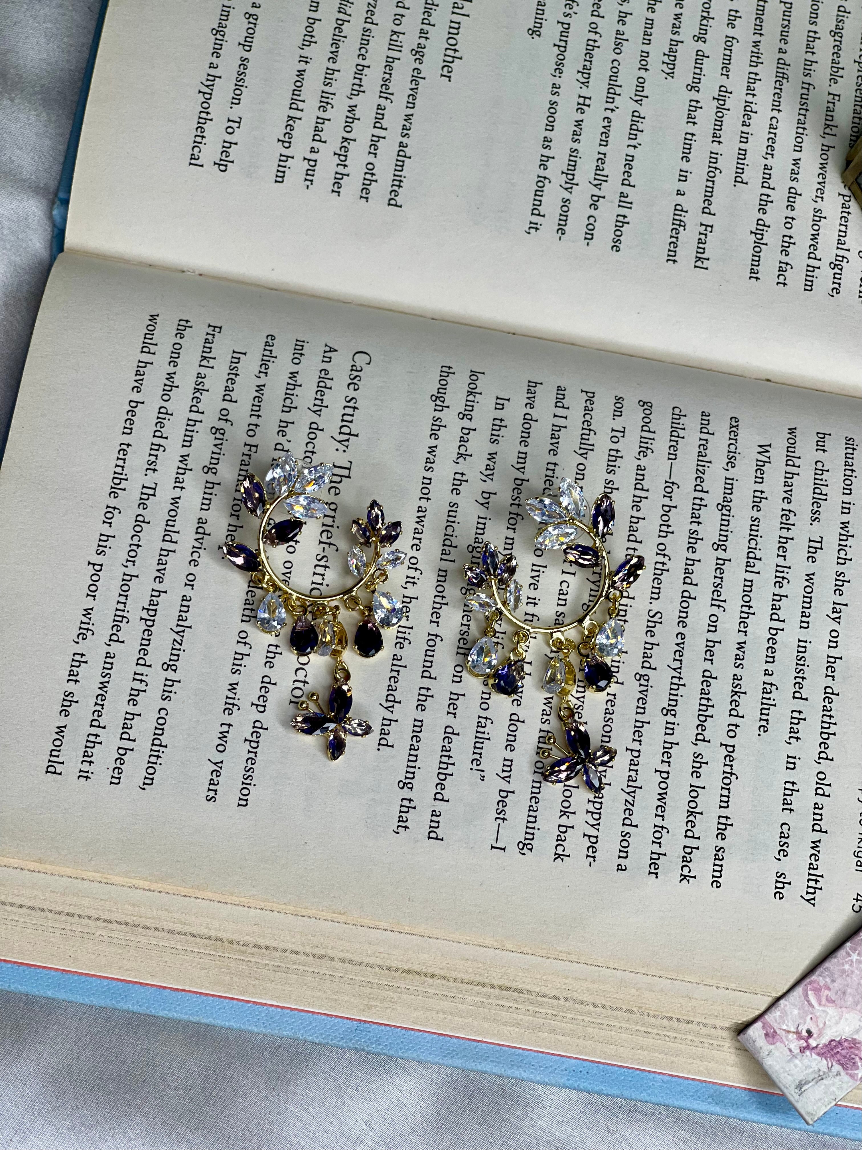 Floral Hoop Dangle Earrings
