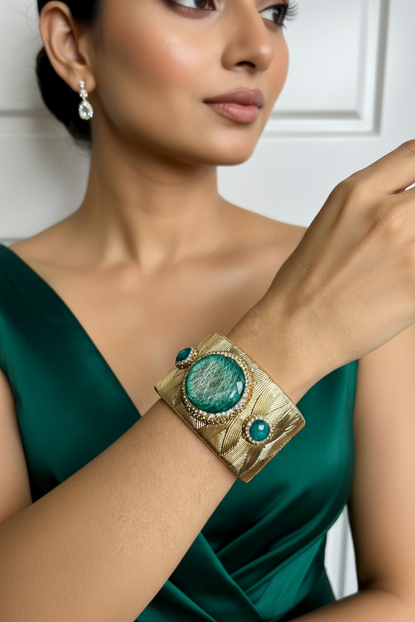 Emerald Luxe Statement Cuff