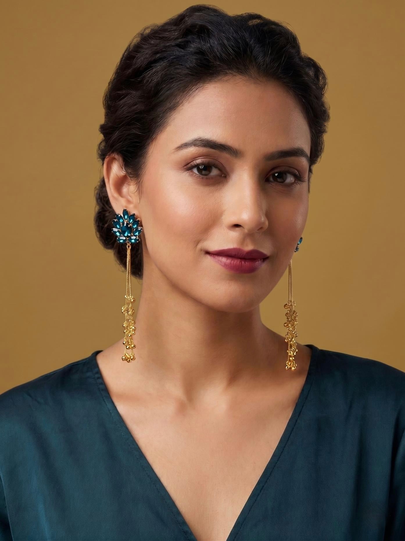 Blue Nargis Kashmiri Earrings
