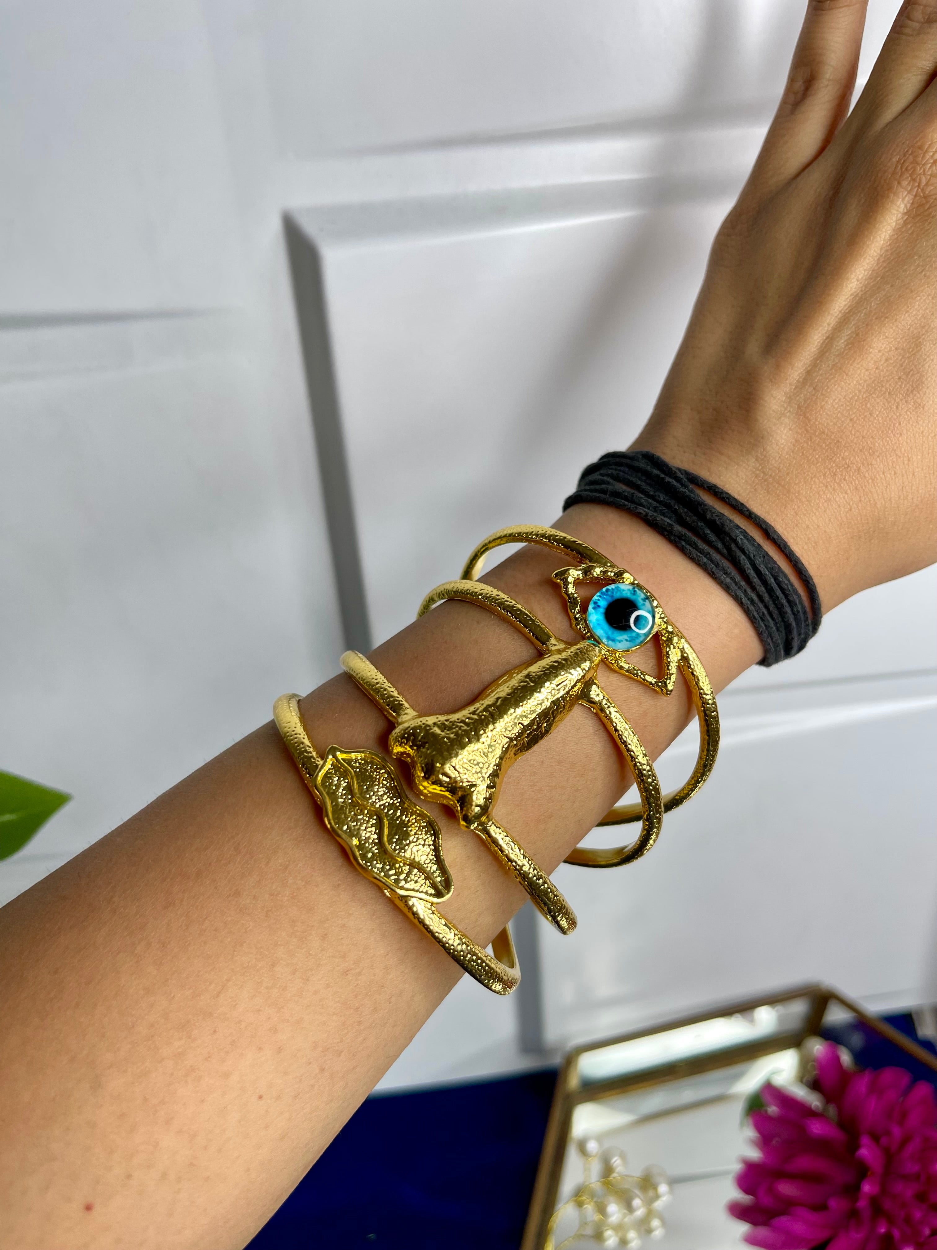 Evil Eye Statement Cuff Bracelet