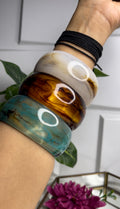 Sprinkle Resin Bangle Stack