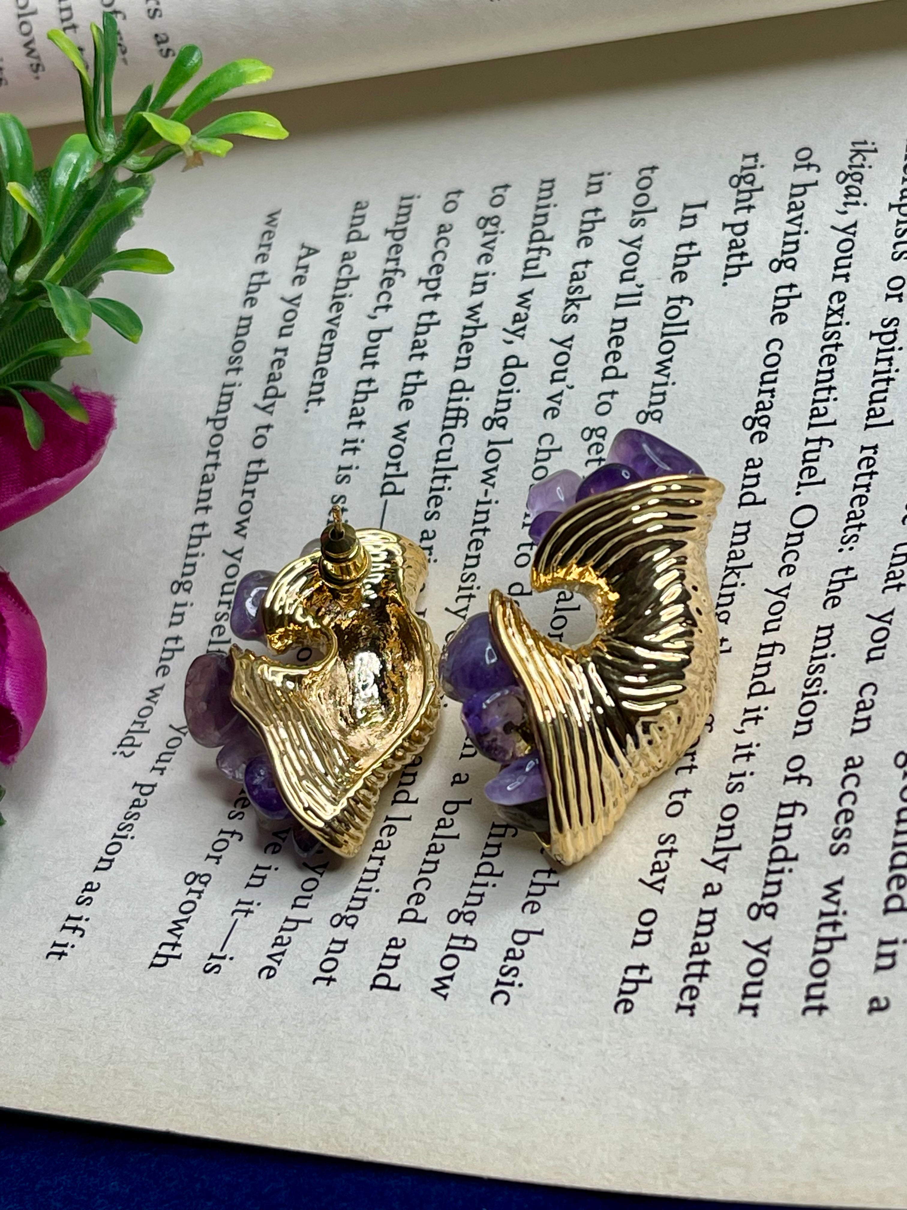 Amethyst Bloom Statement Earrings