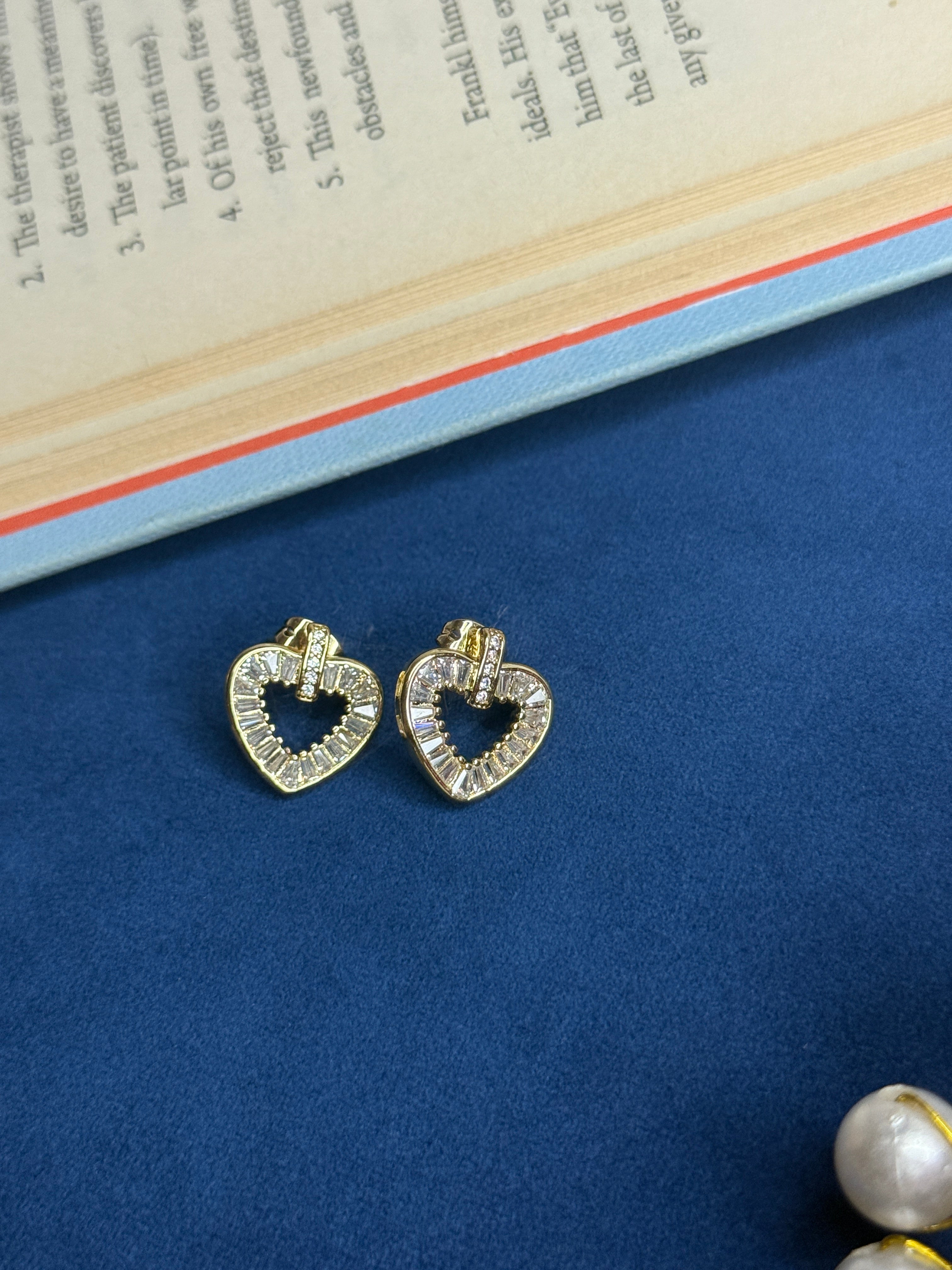 Heart Crystal Stud Earrings