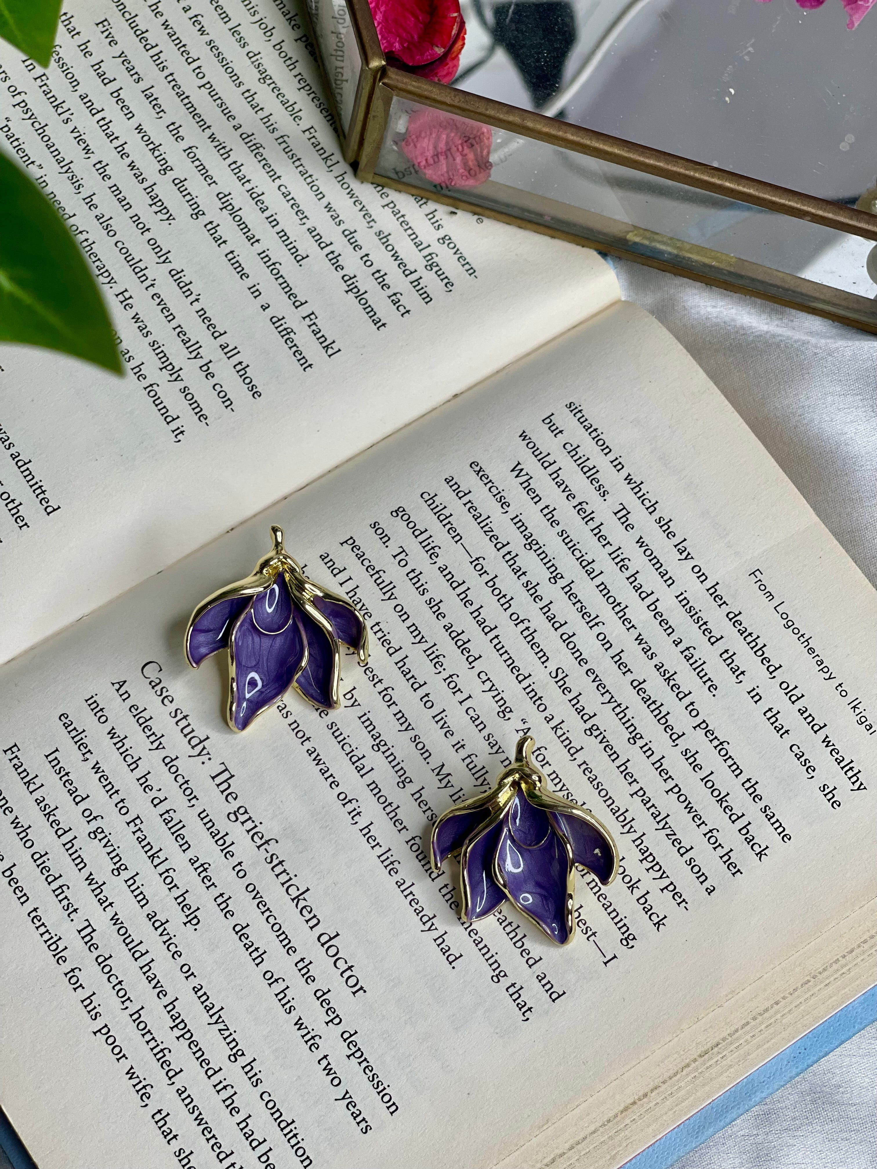Lavender Green Bloomy Earrings