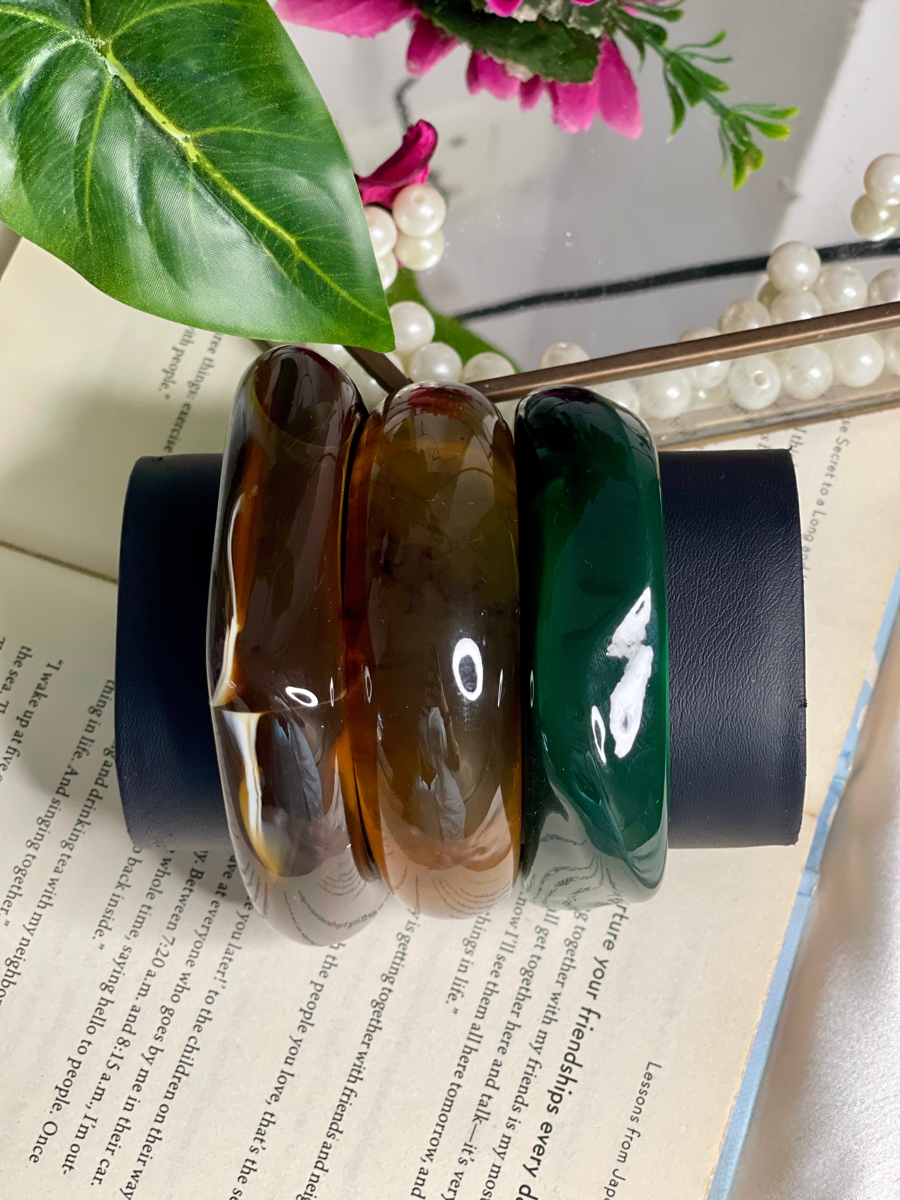 Mosaic Resin Bangle Stack