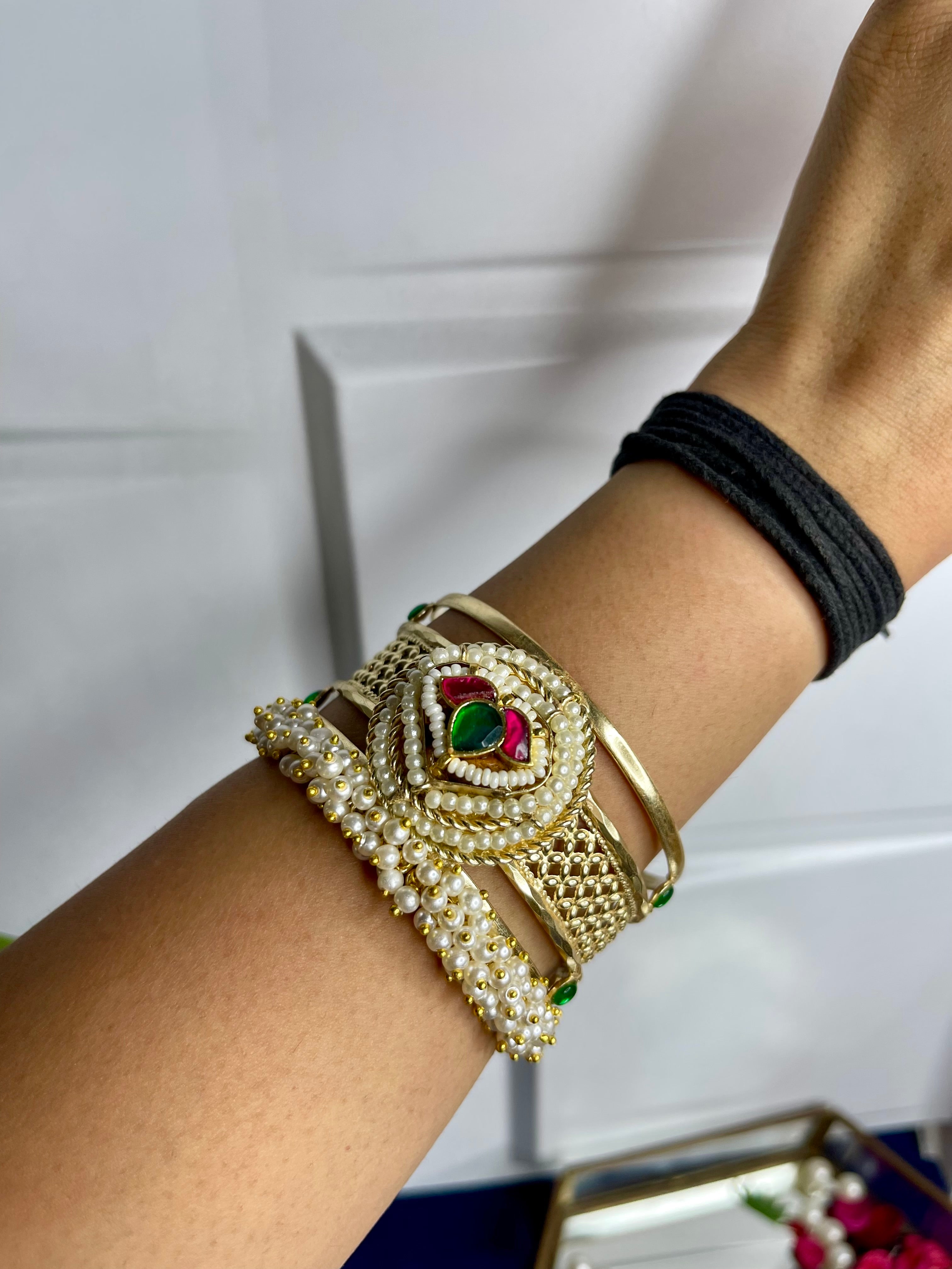 Gulnaar Multi Pearl Hand Cuff