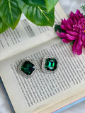 Emerald Halo Studs