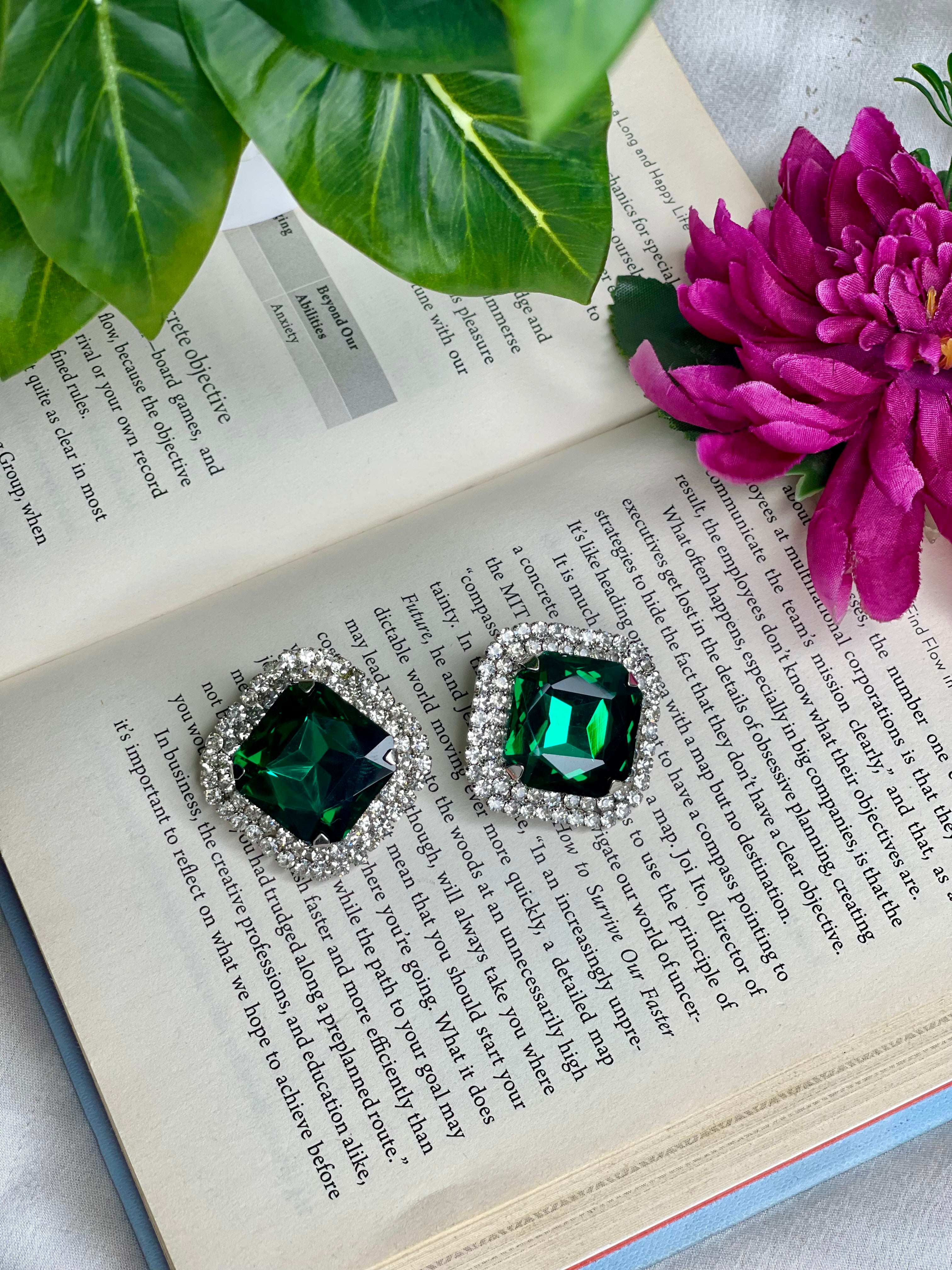 Emerald Halo Studs