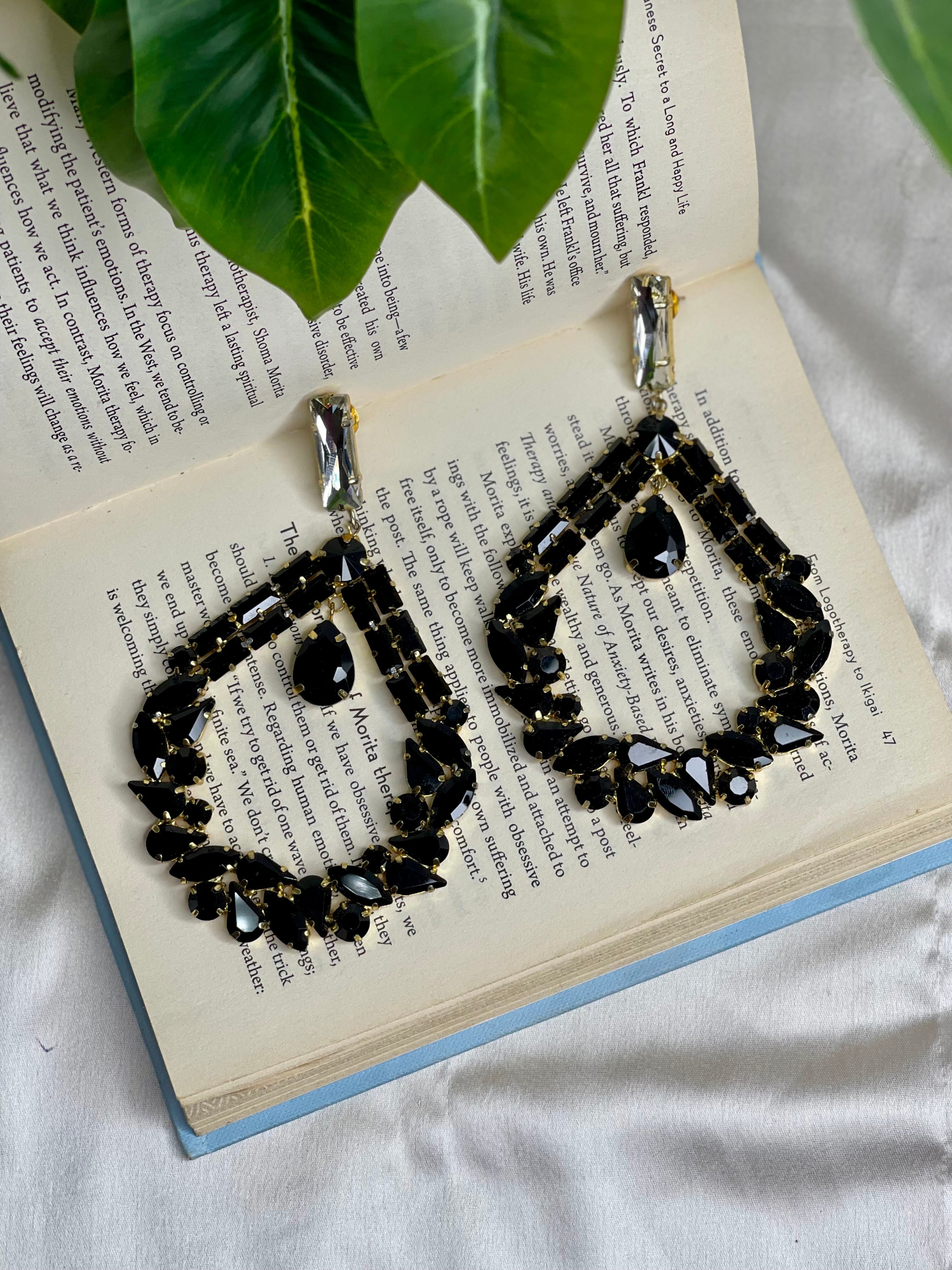 Black Dangler Earrings