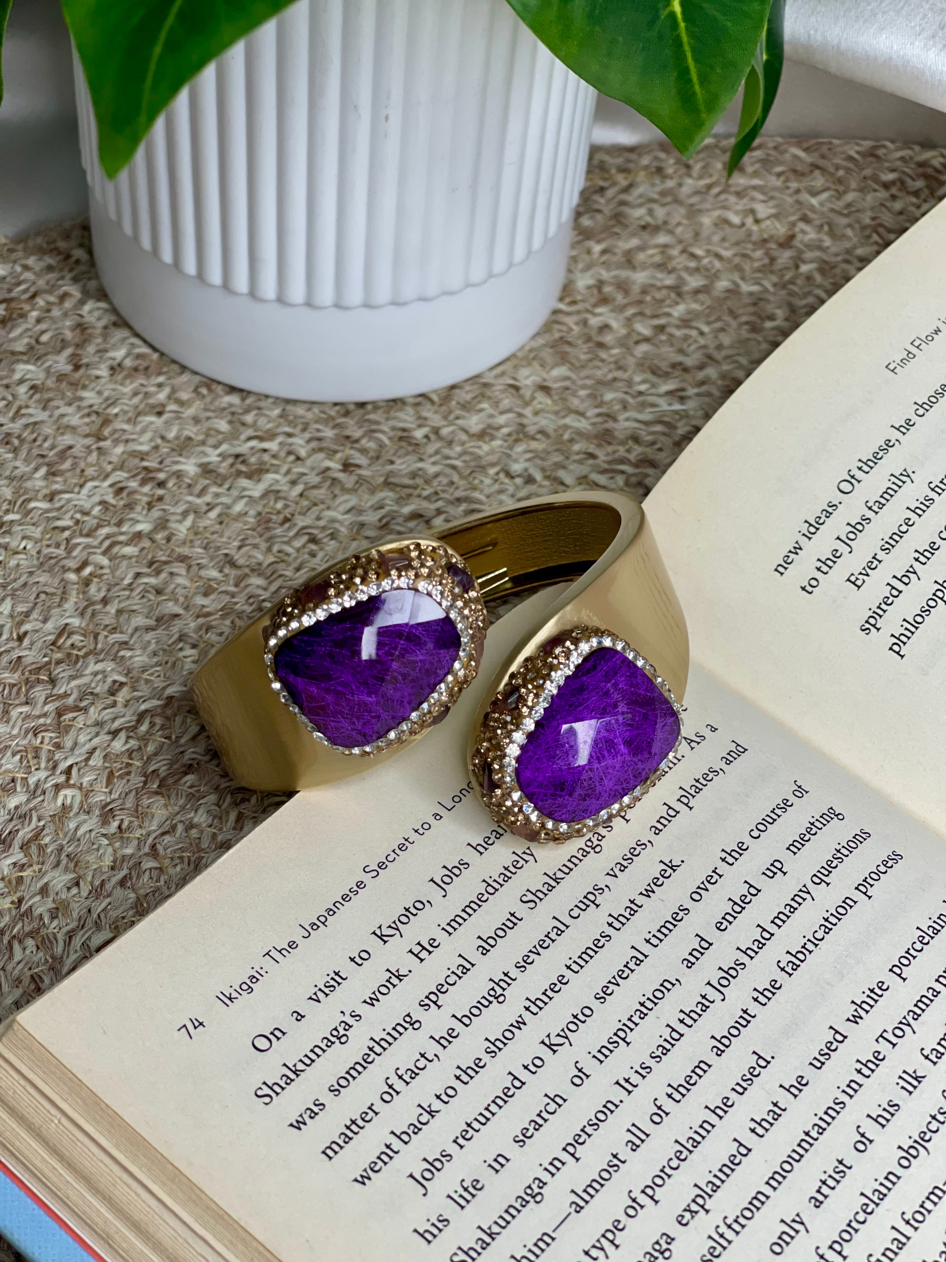 Violet Gold Gemstone Handcuff