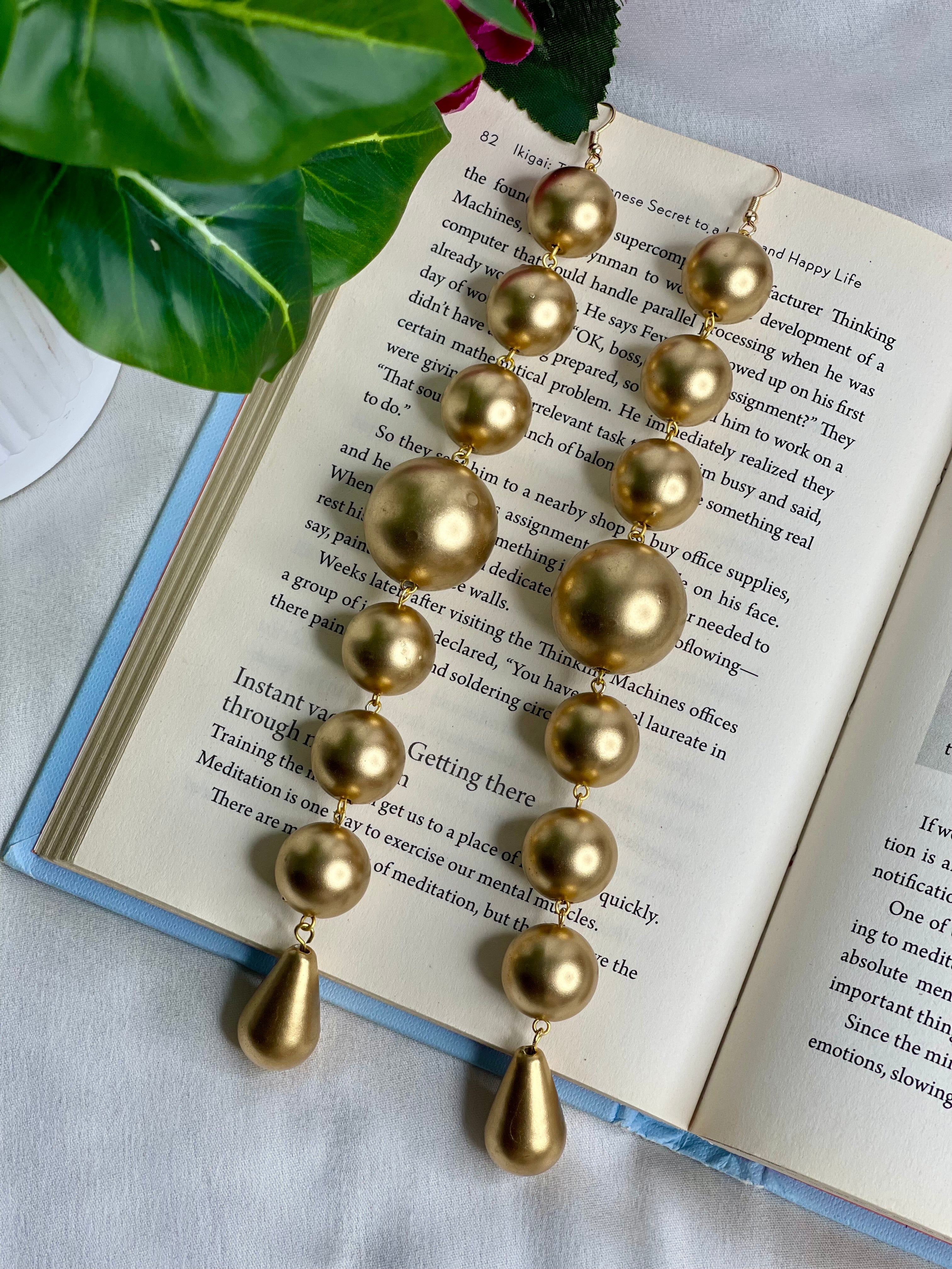 Golden Cascade Drop Earrings