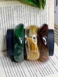 Forest Glow Resin Bangle Stack