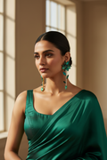 Emerald Dew Floral Drop Earrings