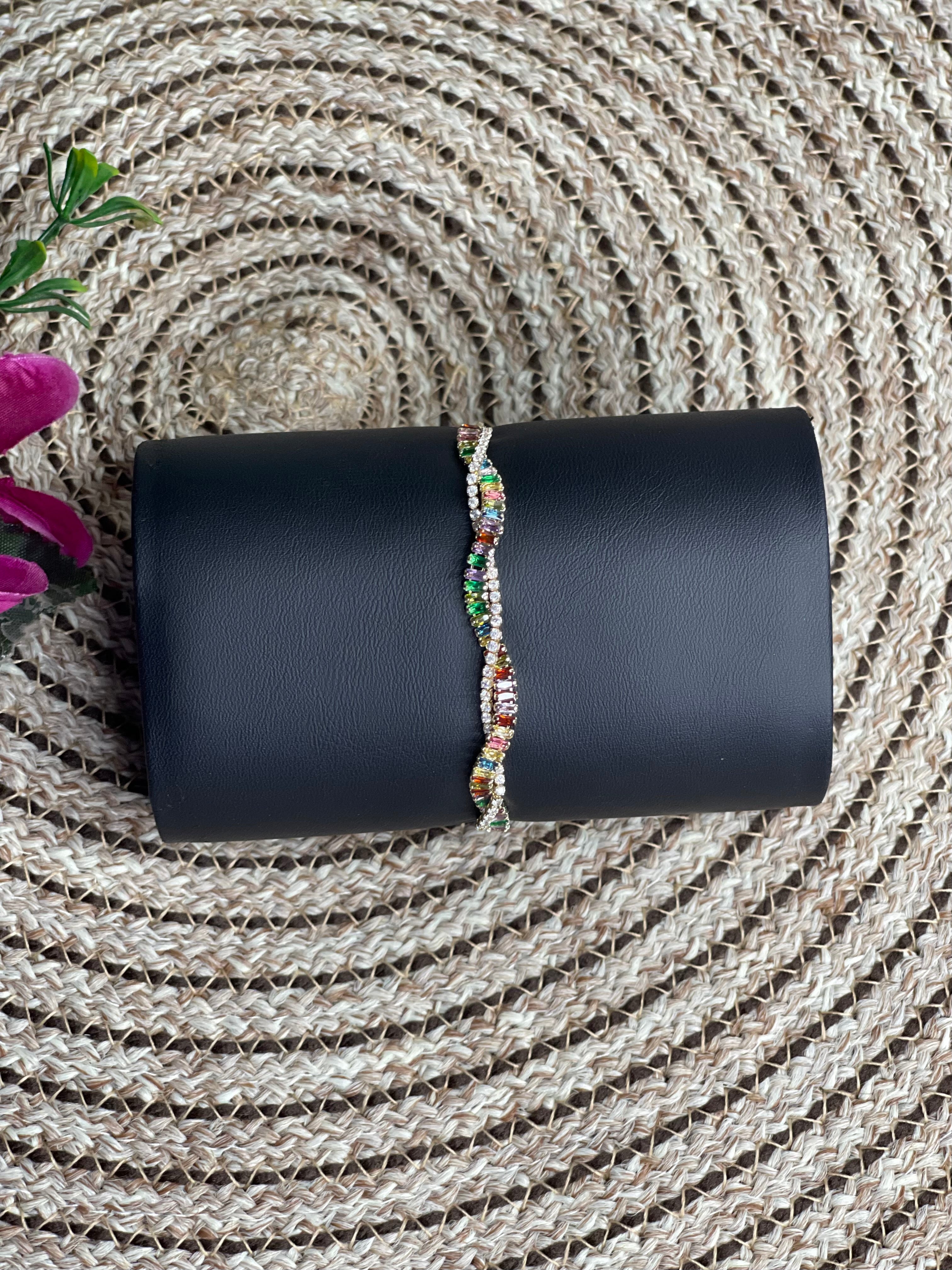 Rainbow Twist Crystal Bracelet