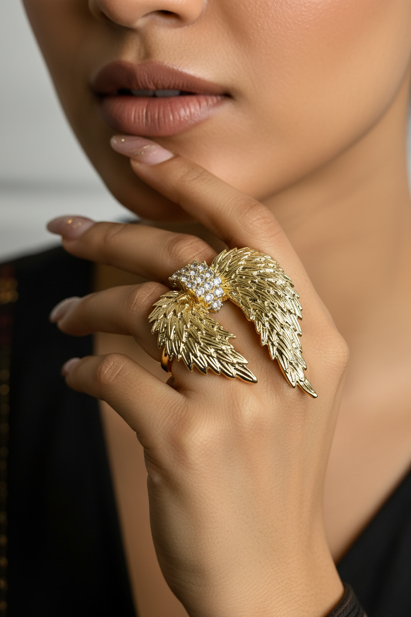Angel Wing Statement Ring