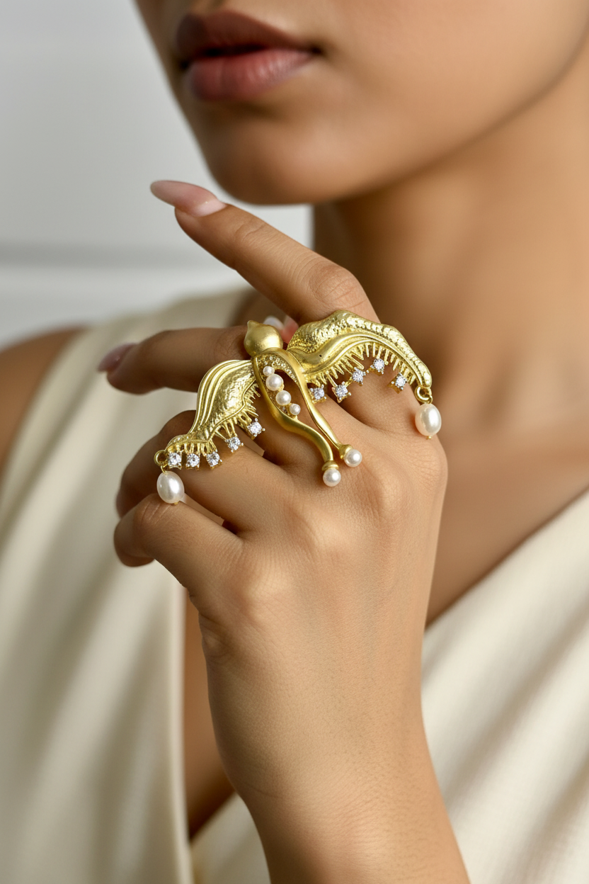 Swan Pearl Statement Ring