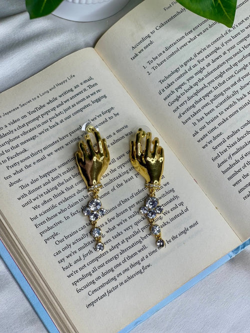 Crystal Hand Drop Earrings