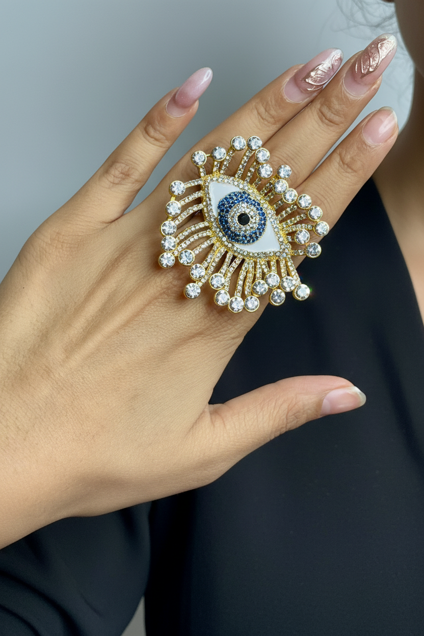 Evil eye Luxe Statement Ring