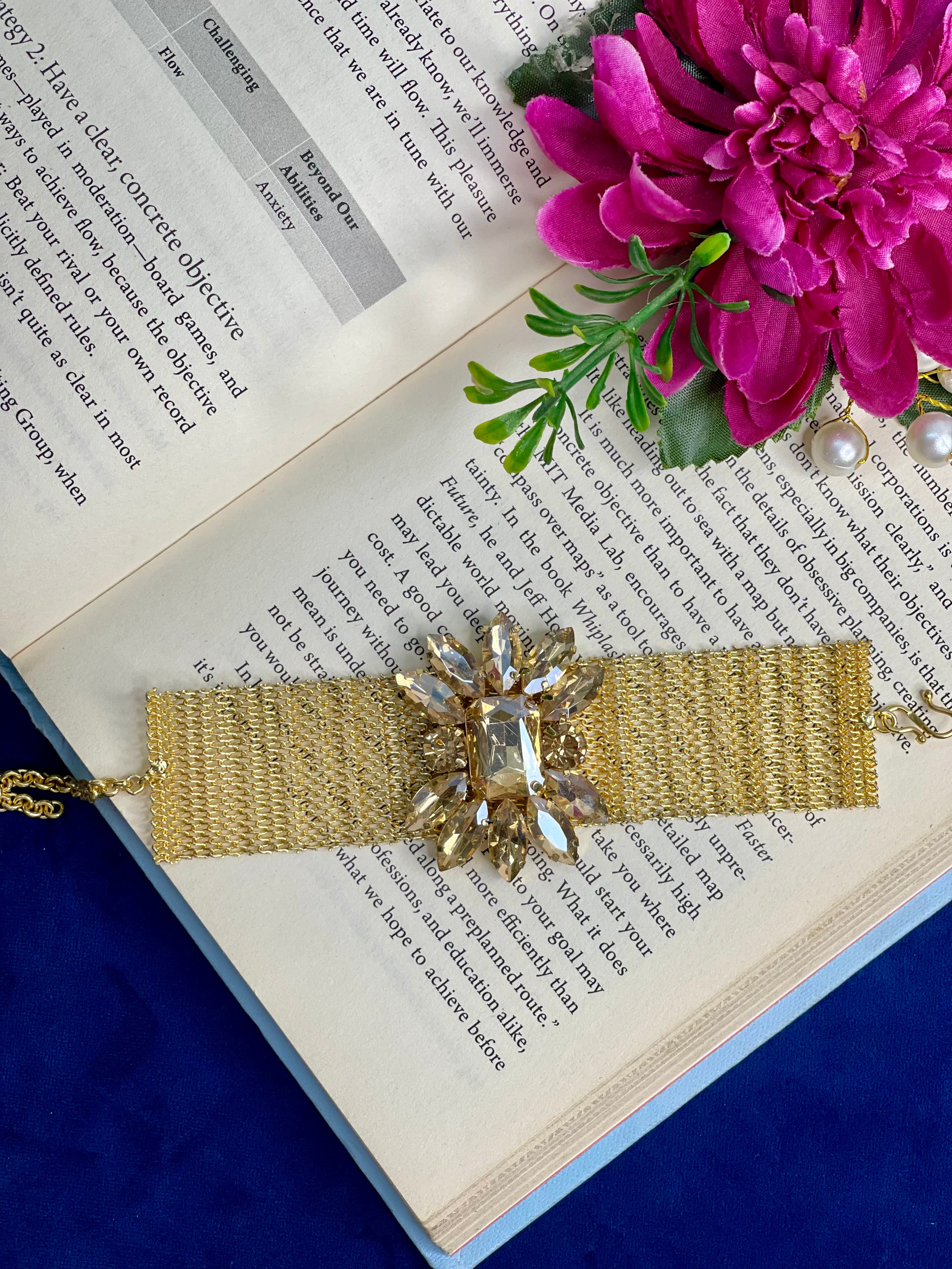Golden Stone Mesh Bracelet