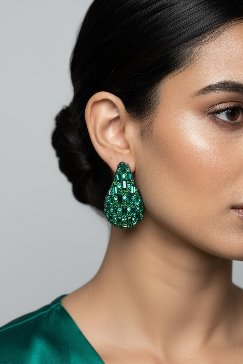 Green Kaju Blingy earrings