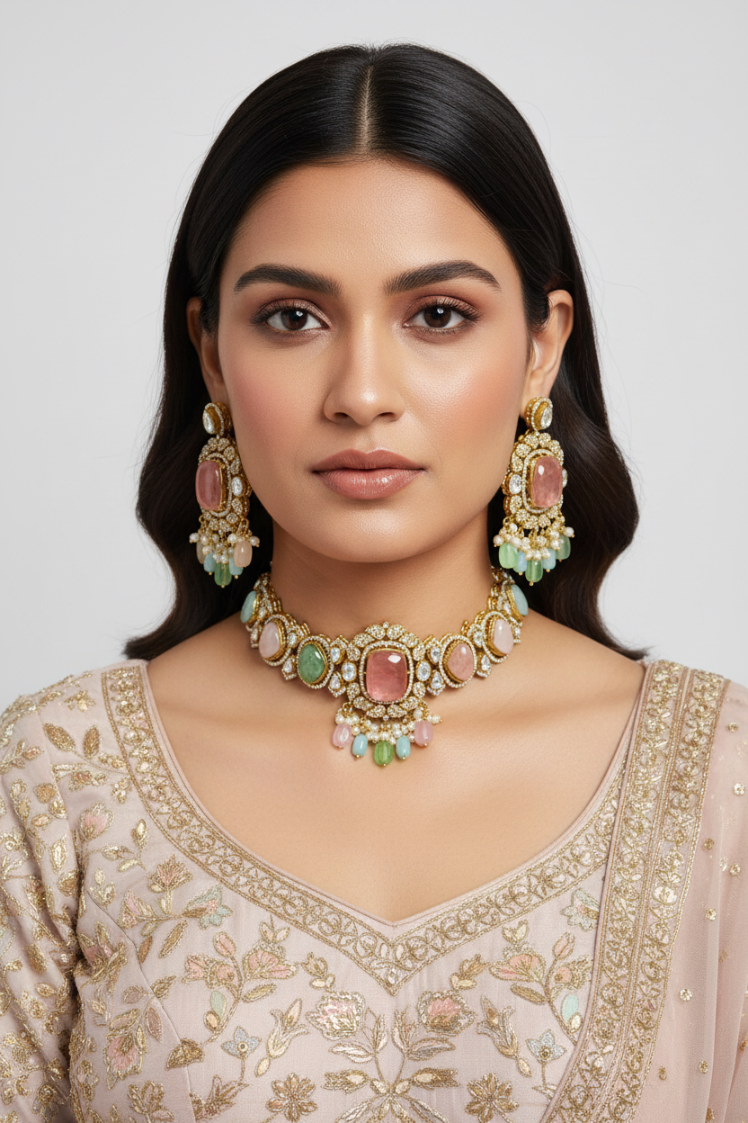 Pastel Kundan Choker Set