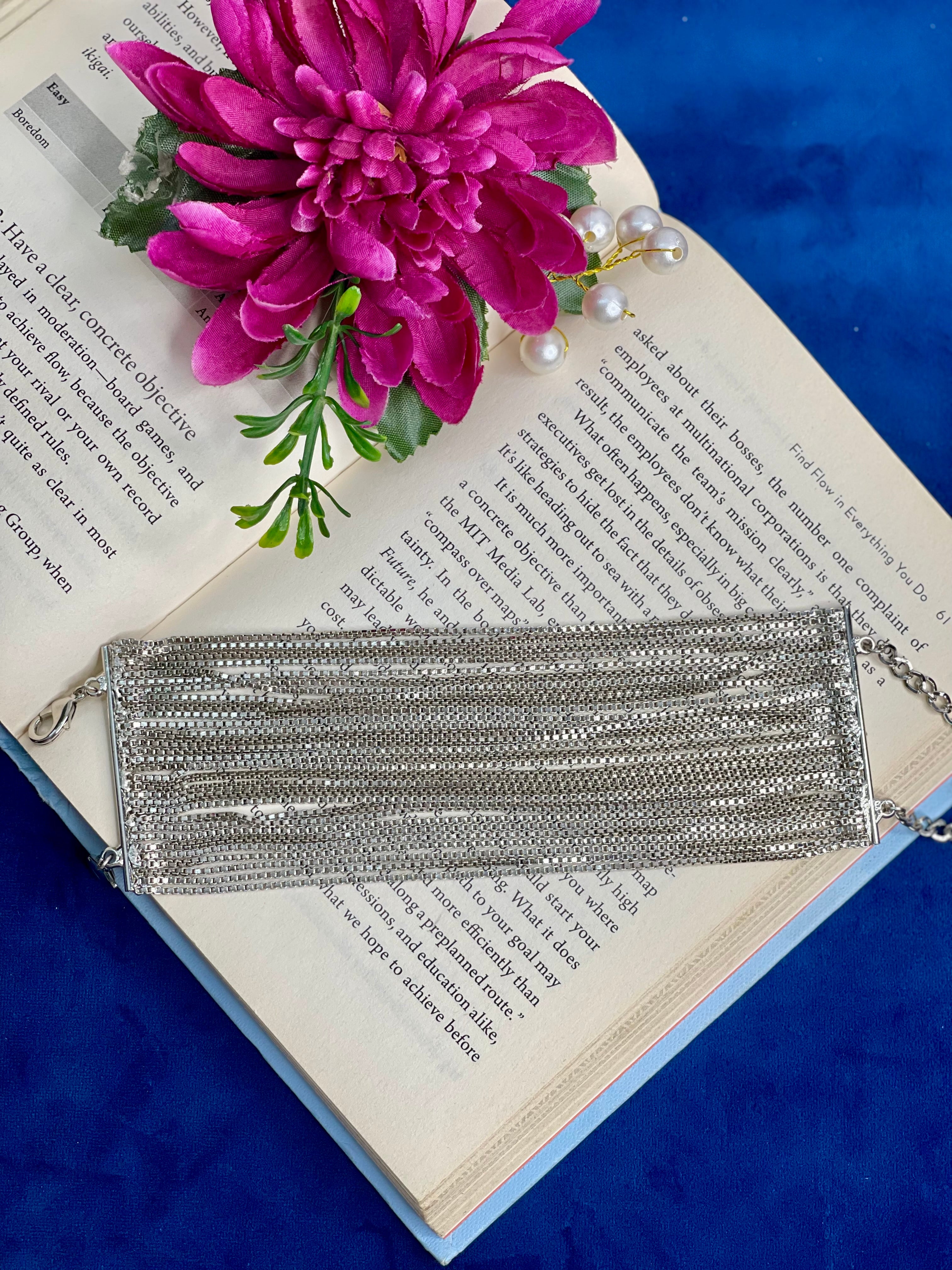 Silver Cascade Layered Choker