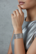 Silver Cascade Layered Choker