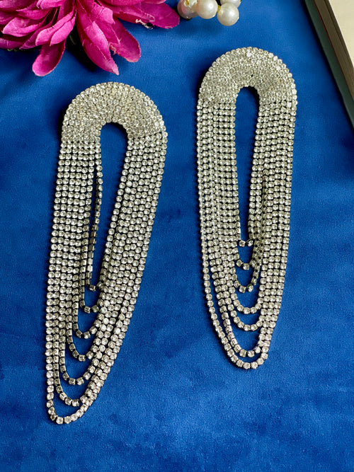 Crystal Draped Arch Earrings