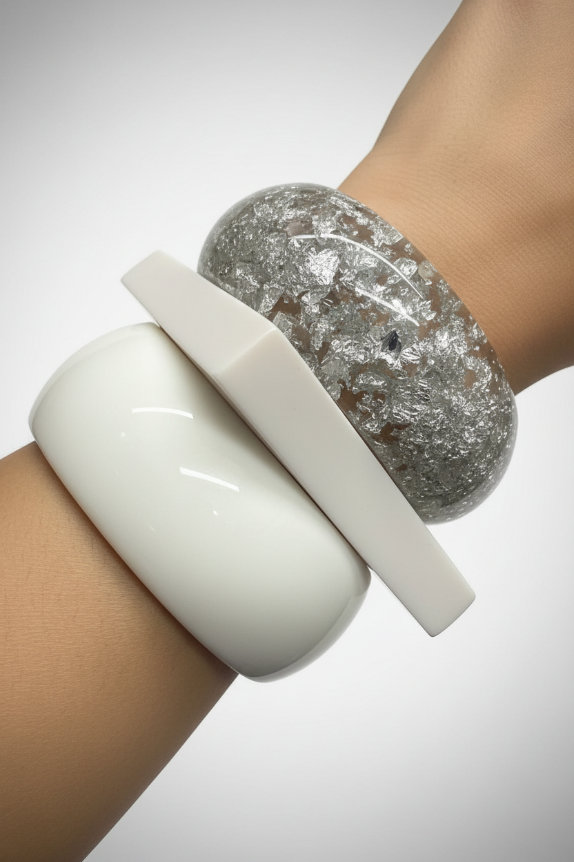 Summery Luxe Resin Bangle Stack