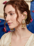 Mint Sitara Earcuff Jhumki Earrings