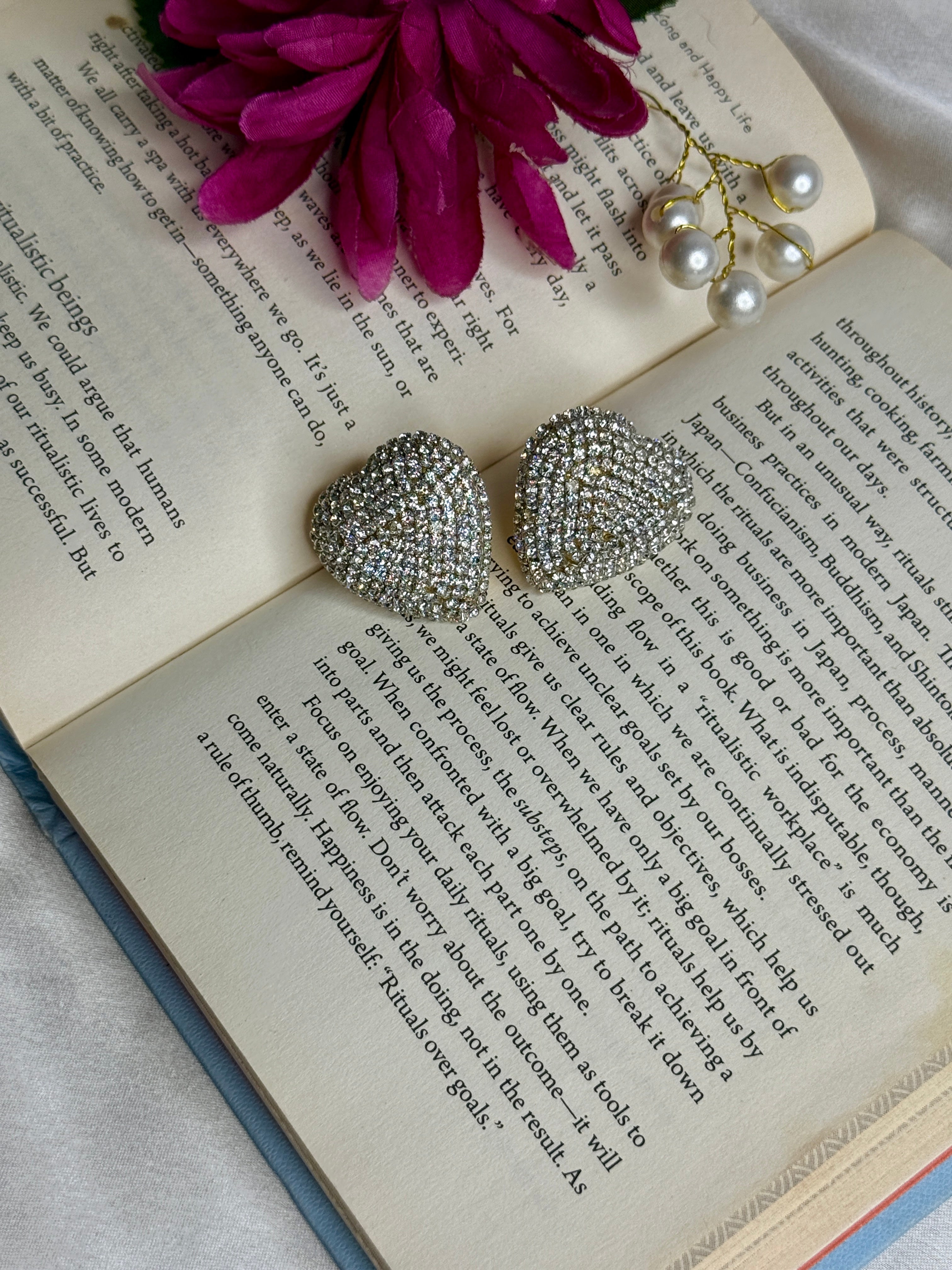 Golden Rhinestone Heart set